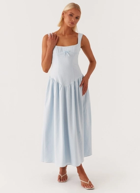 Suzie Midi Dress - Blue Bright bold dress Breeze Flow