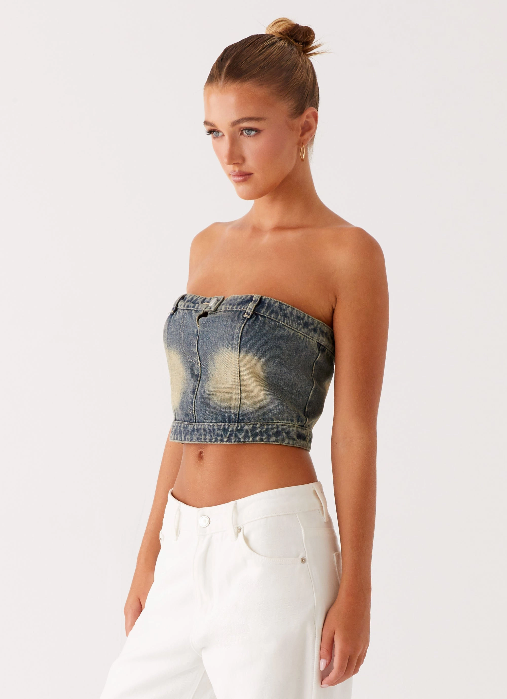 AntiPilling Surface Stretch Comfort Not Like Us Denim Top - Vintage