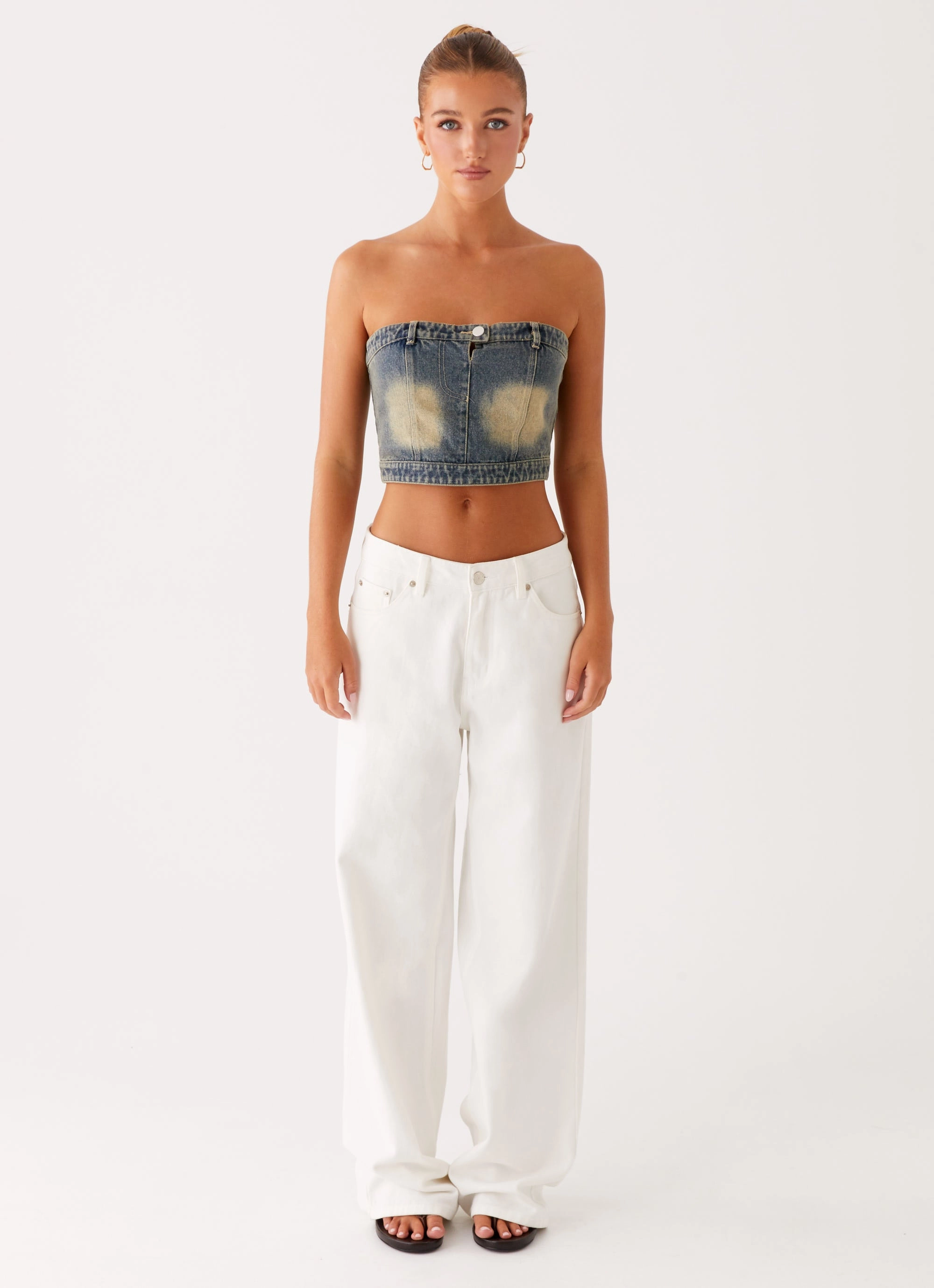 Not Like Us Denim Top - Vintage Active Tee
