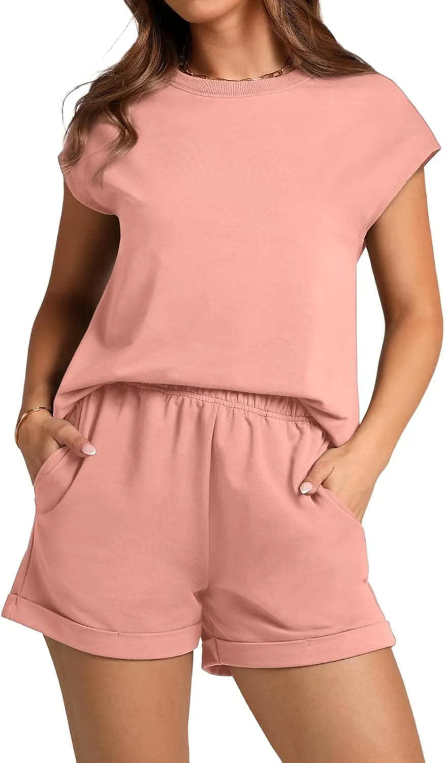 Sweatsuits Women 2 Piece Outift Short Sleeve Tops&Loose Fit Shorts Outifts Lounge Loungewear Set Summer Outifts 2025