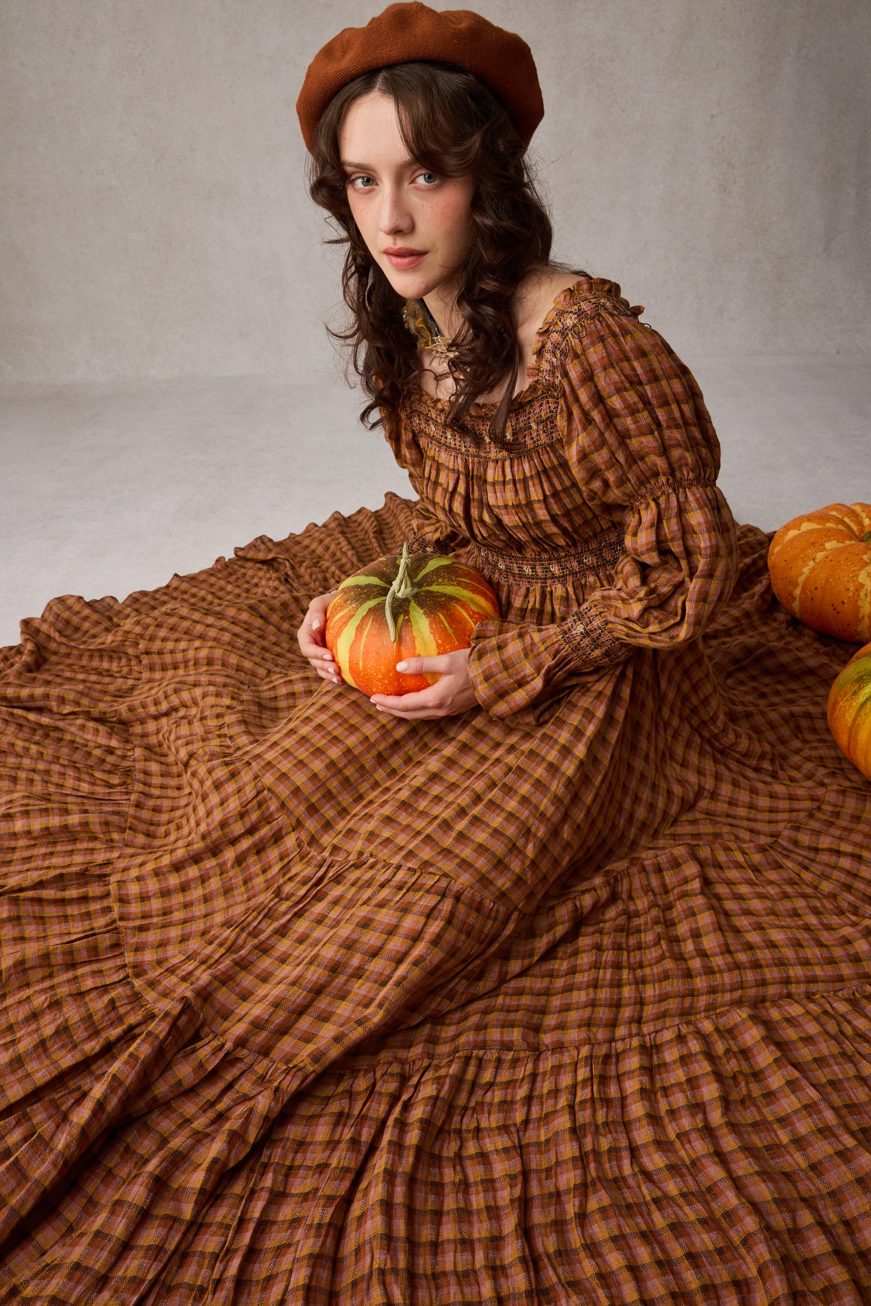 Cloud 21 | smocking embroidery linen dress Comfortable fit NonRestrictive Cut