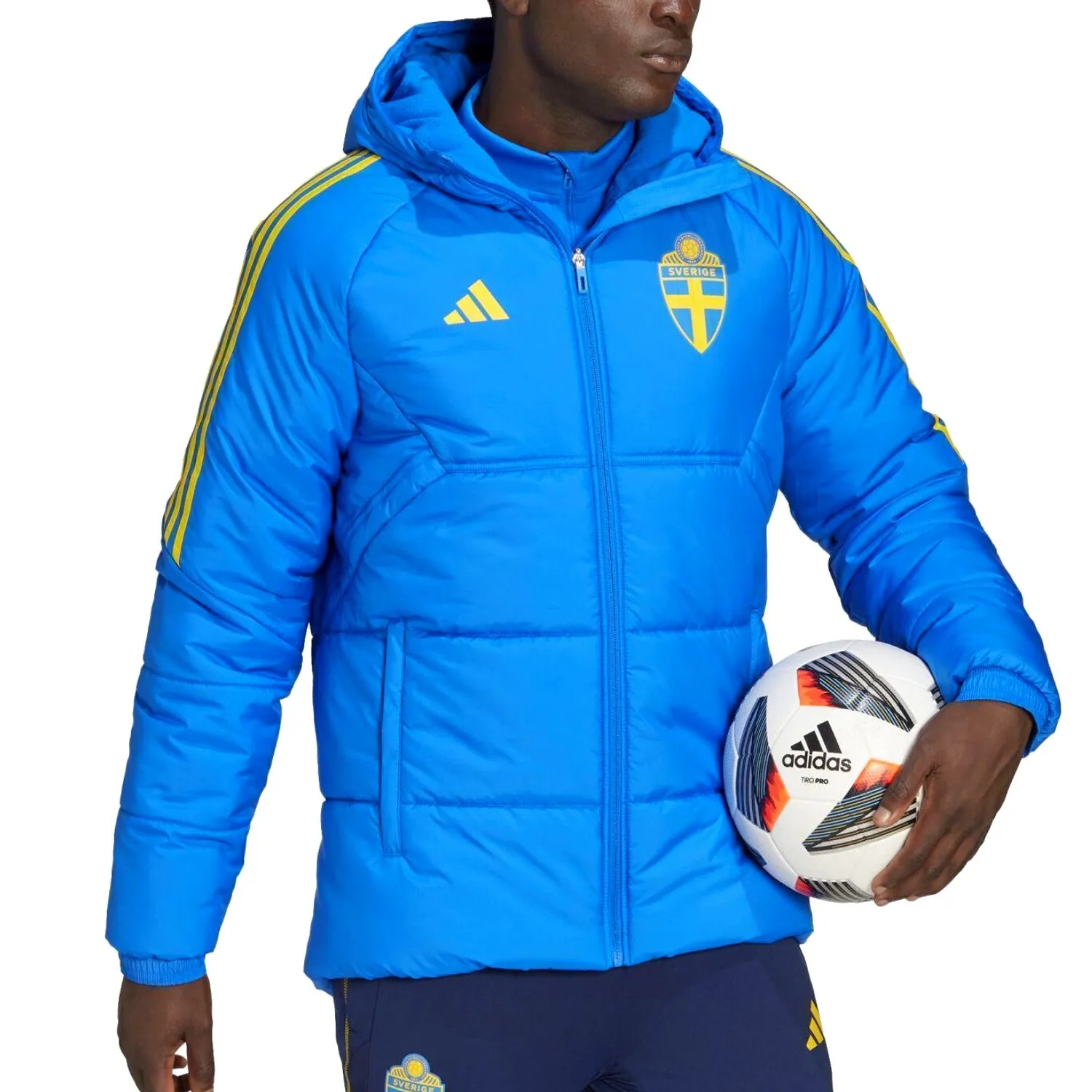 Sweden blue winter training bench jacket 2022/23 - Adidas