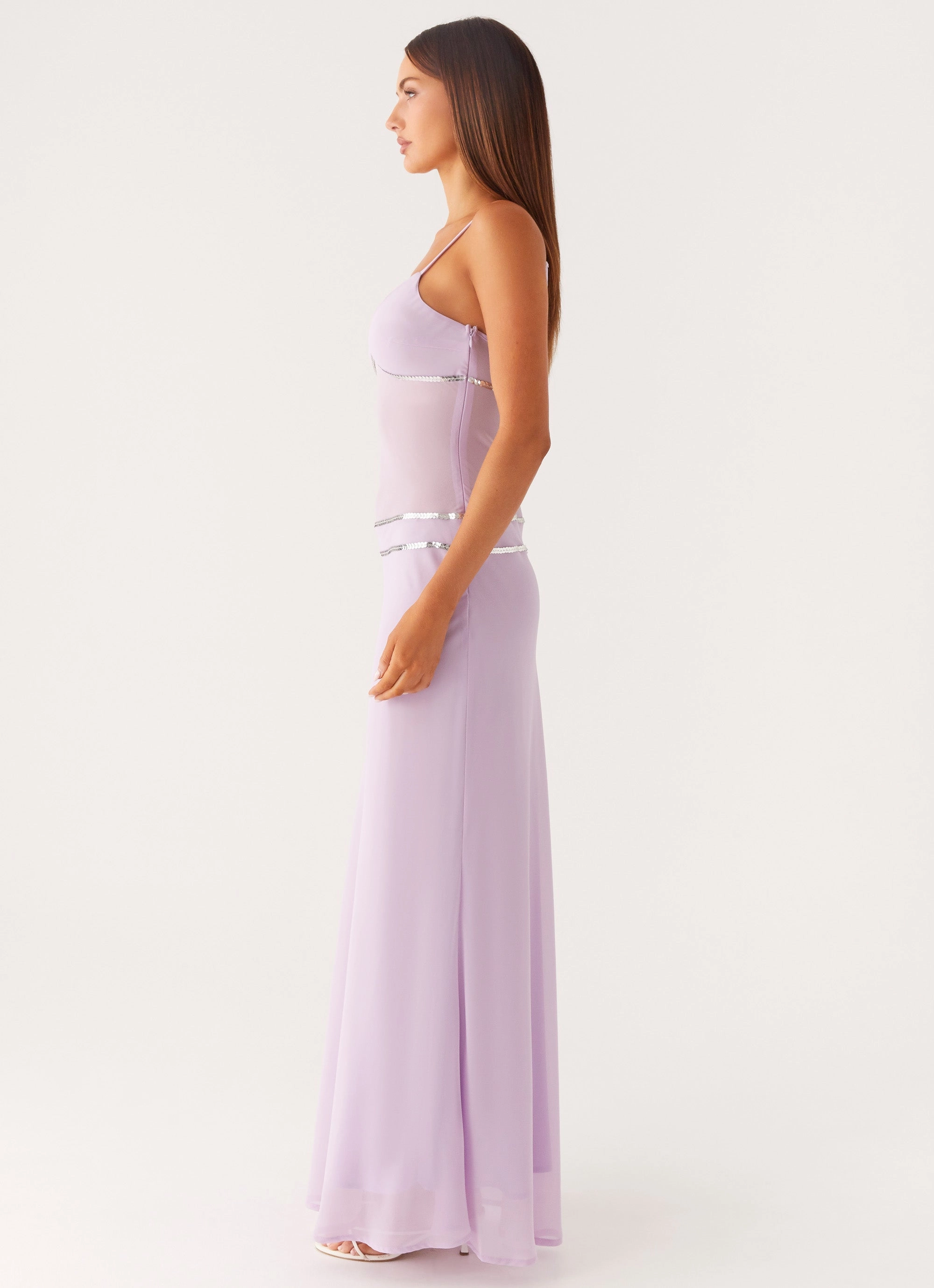 Dry-Clean-Only Vibrant Design Sweet On You Maxi Dress - Lavender