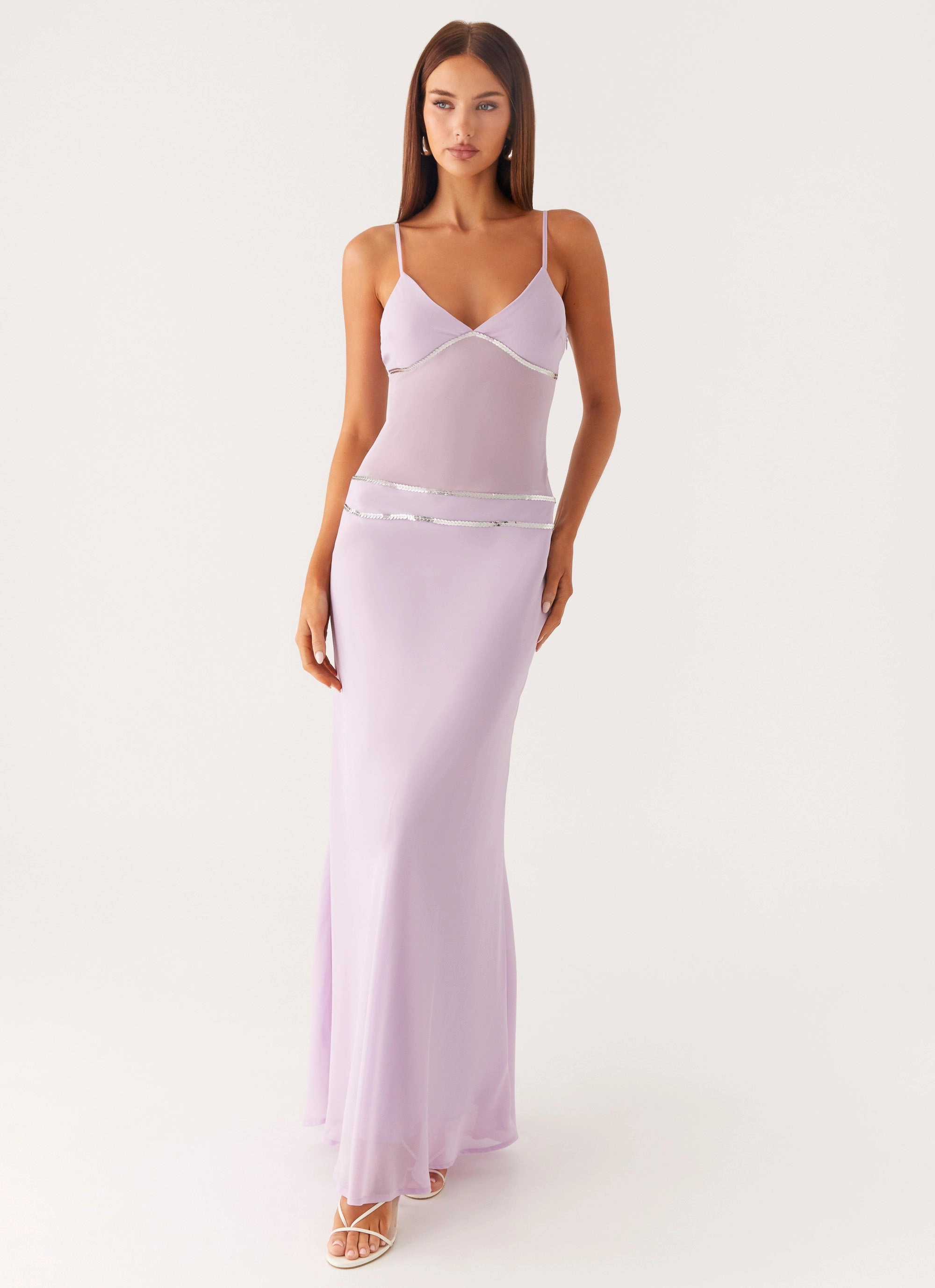 Skin Glow Fit Waist Sweet On You Maxi Dress - Lavender