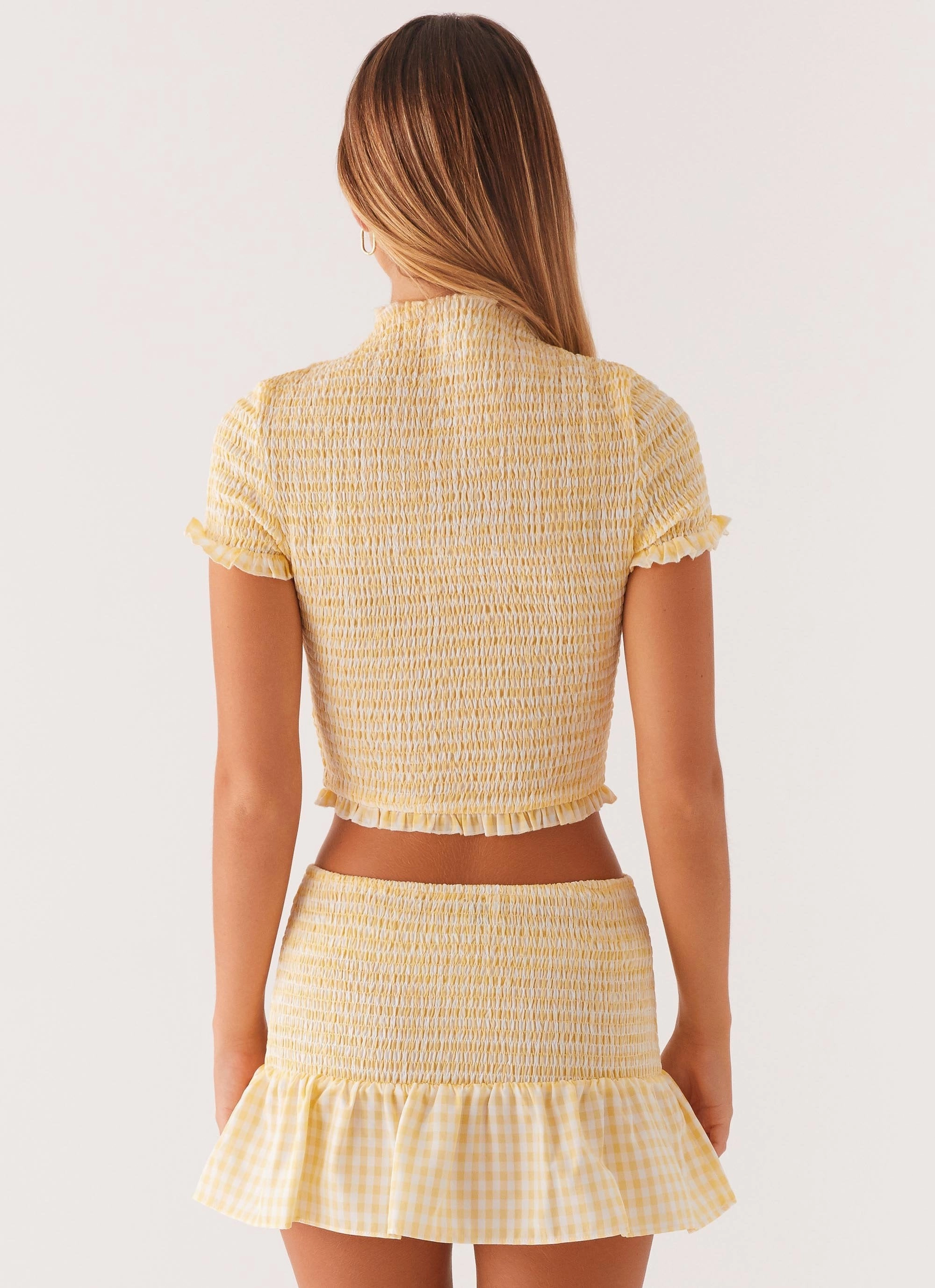 Sweetest Pie T-Shirt - Yellow Gingham Active Tee Long Sleeve Shirt