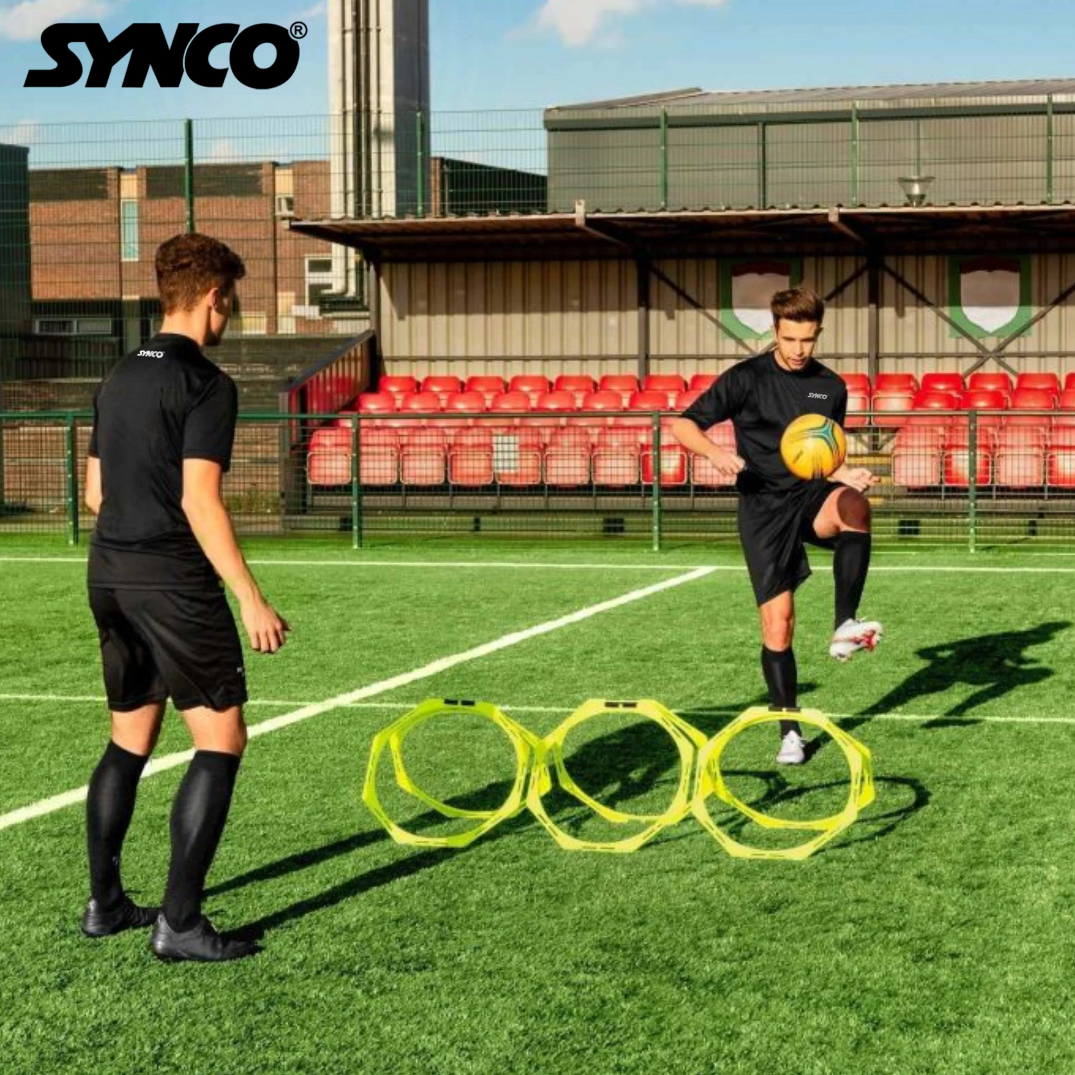 Synco Hex Hoops | Speed & Agility Training Ladder | for Training & fitness (Yellow, Set of 6 Rings)