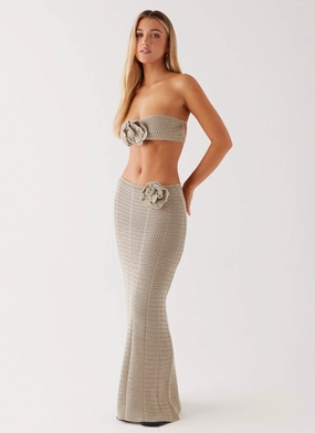 Kelcie Rose Crochet Maxi Skirt - Sage Soft Feel