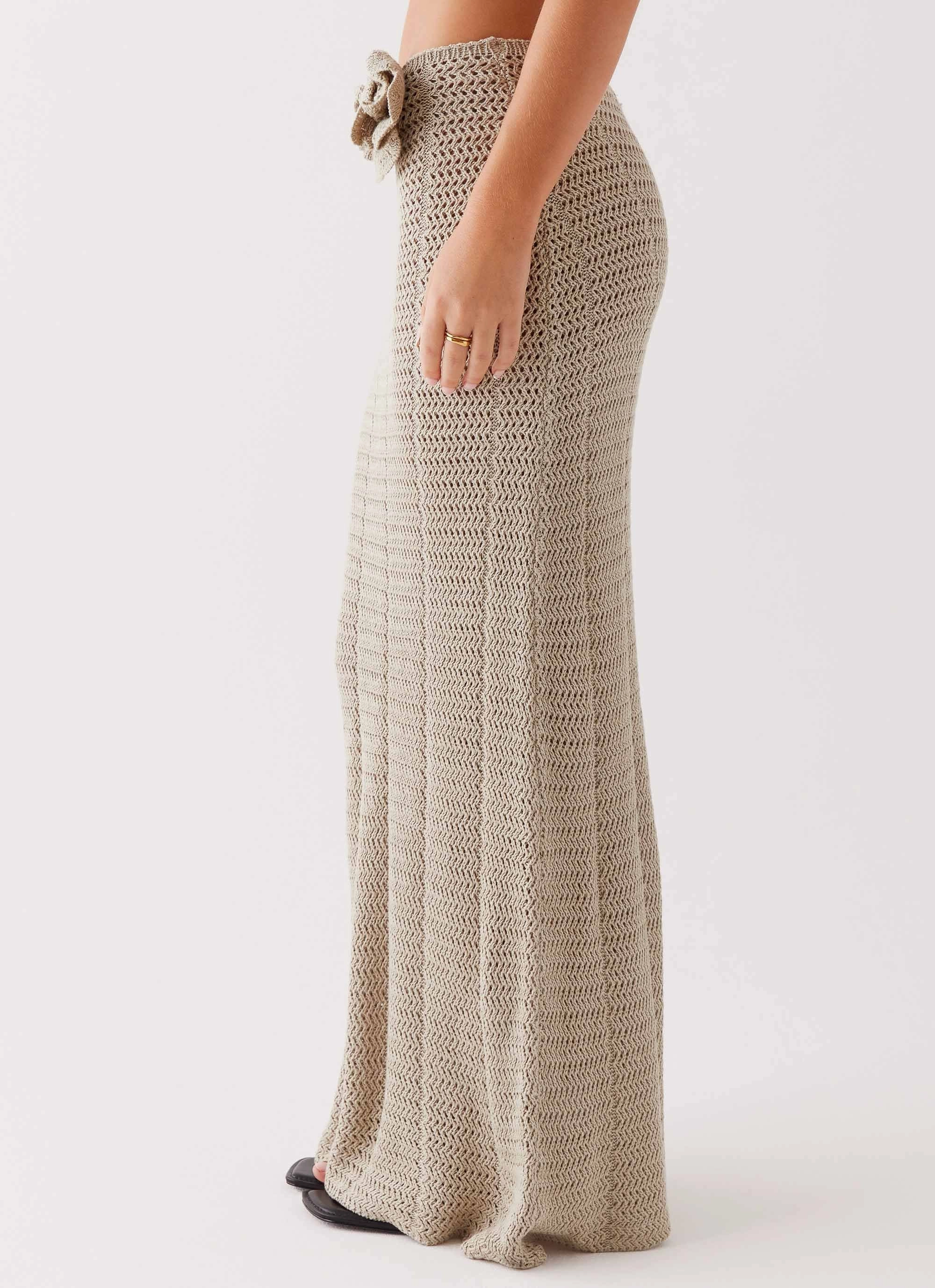 Flex Fit Design Kelcie Rose Crochet Maxi Skirt - Sage