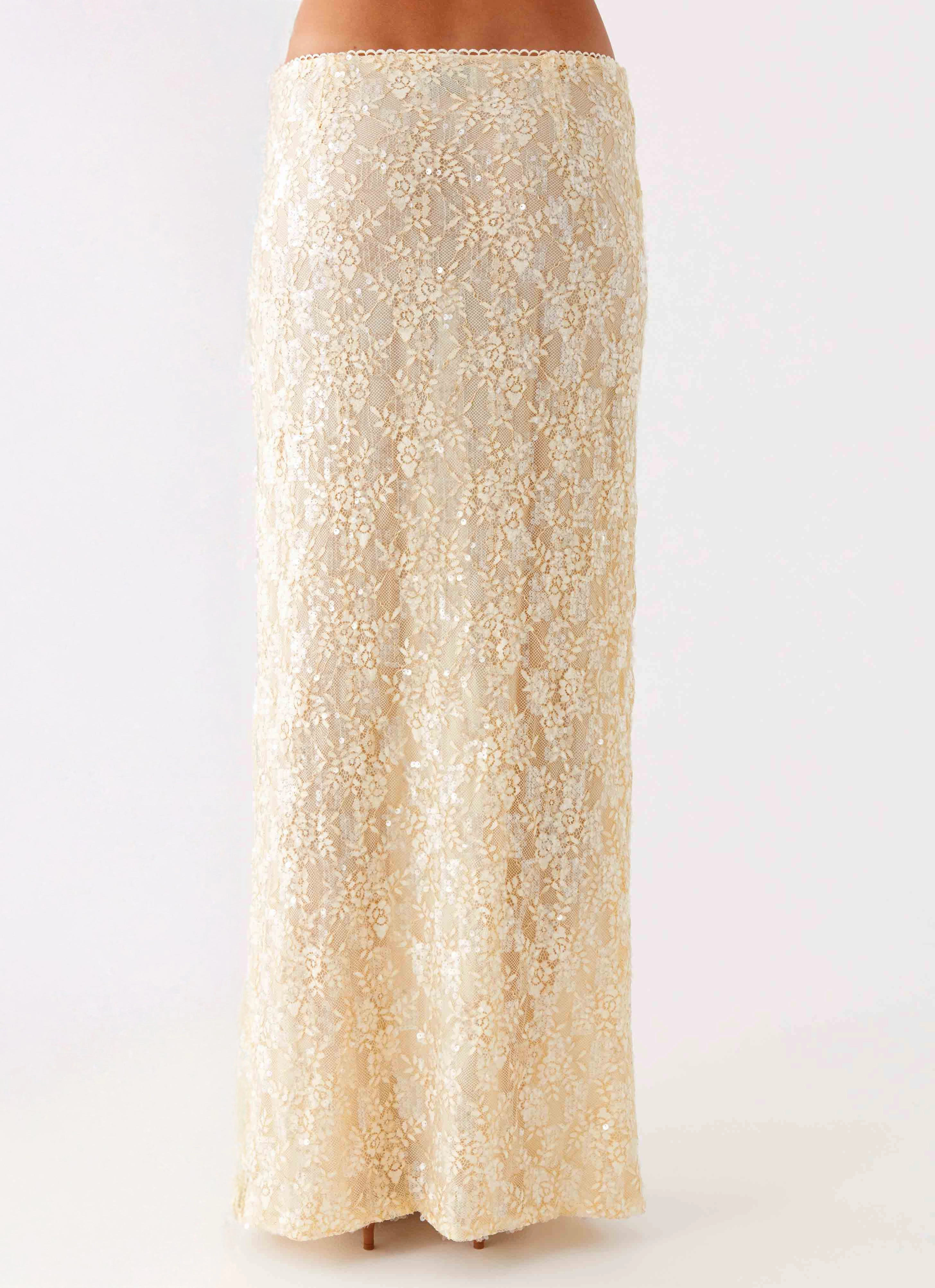 Bling It On Maxi Skirt - Ivory Quick Release Buckle