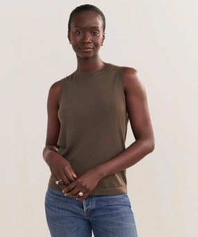 Merino Tank FullCut Shoulder RibbedTexture