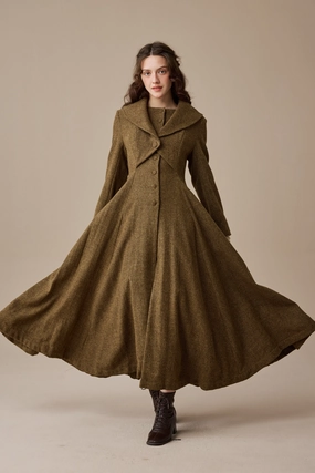 MultiPocket DurableReinforcement Gemma 17 | 100% wool victorian coat