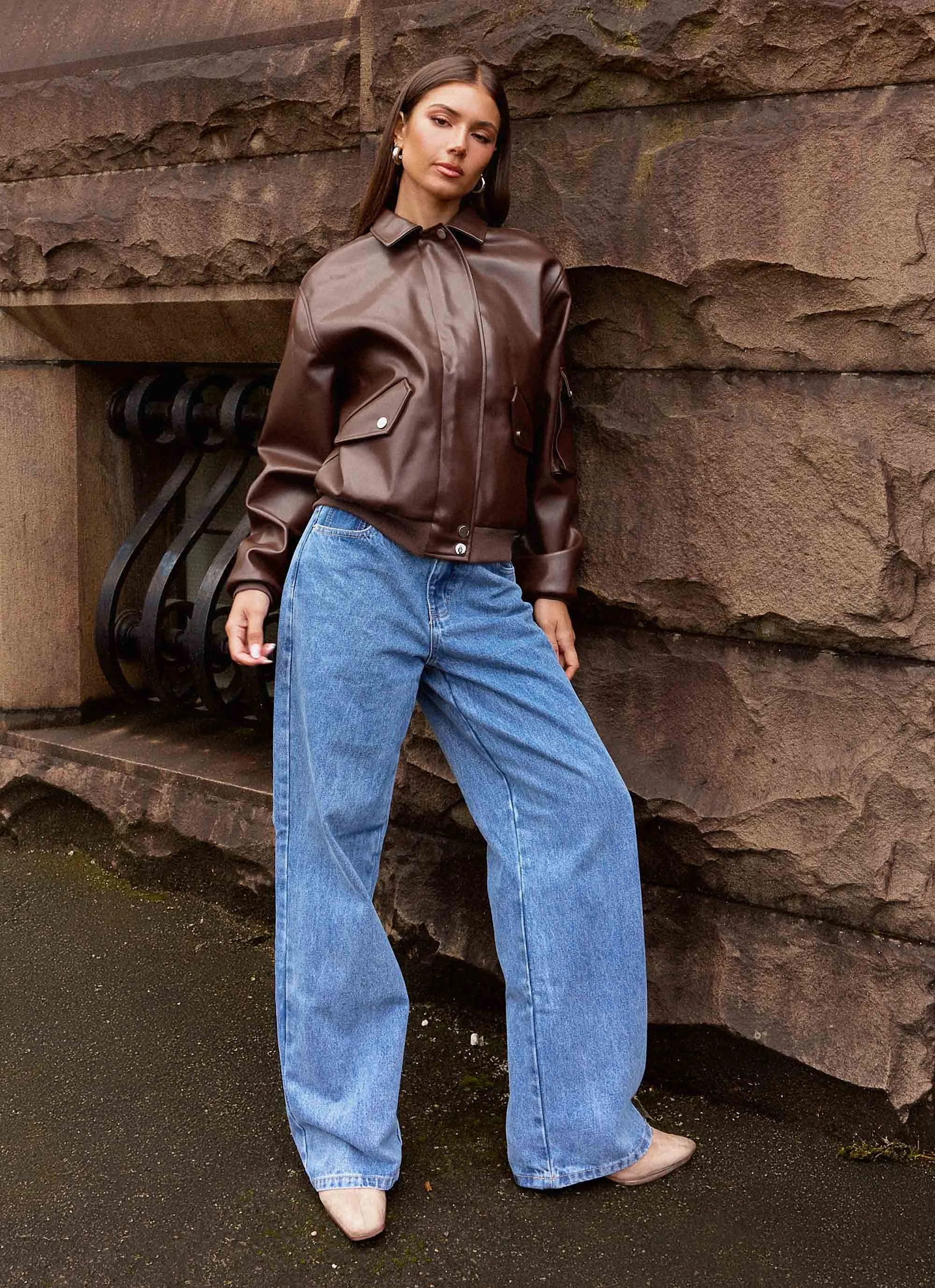 Indara Bomber Jacket - Chocolate Classic Casual Look