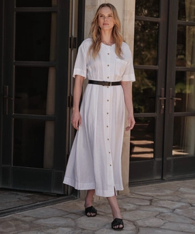Flexible Waist Elegant Cut Day Dress