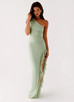 Clarence Maxi Dress - Sage Day Romance Sheer Light