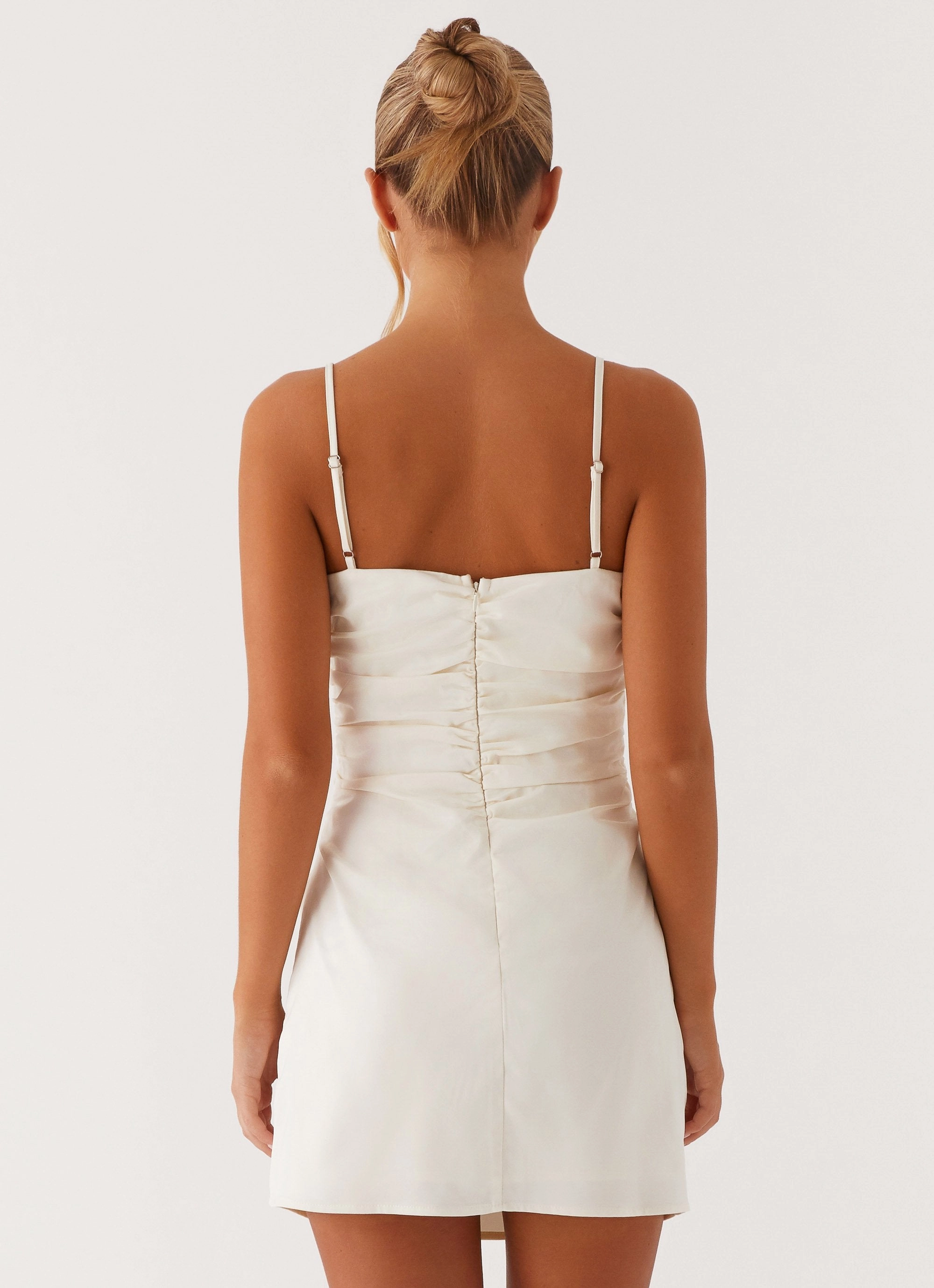 Last Summer Mini Dress - Ivory Sage Detail Cozy Layers