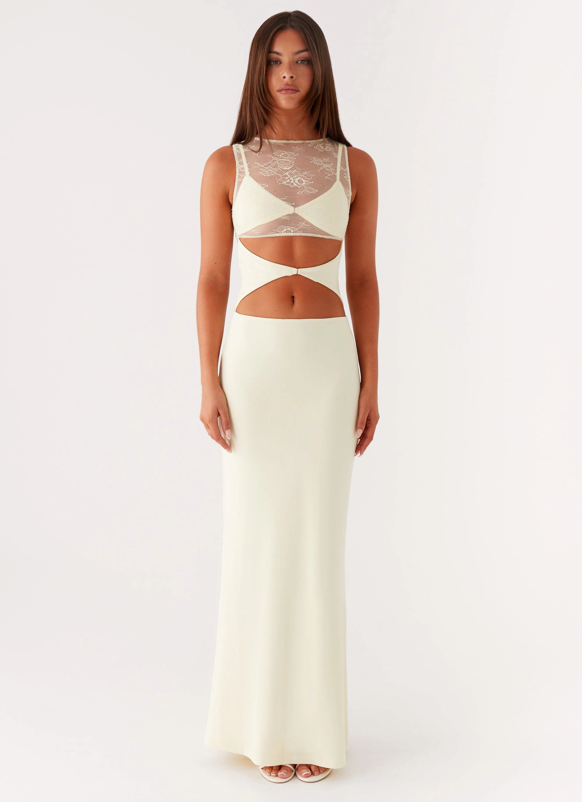 Romantic Bloom Subtle Elegance Imperial Maxi Dress - Yellow