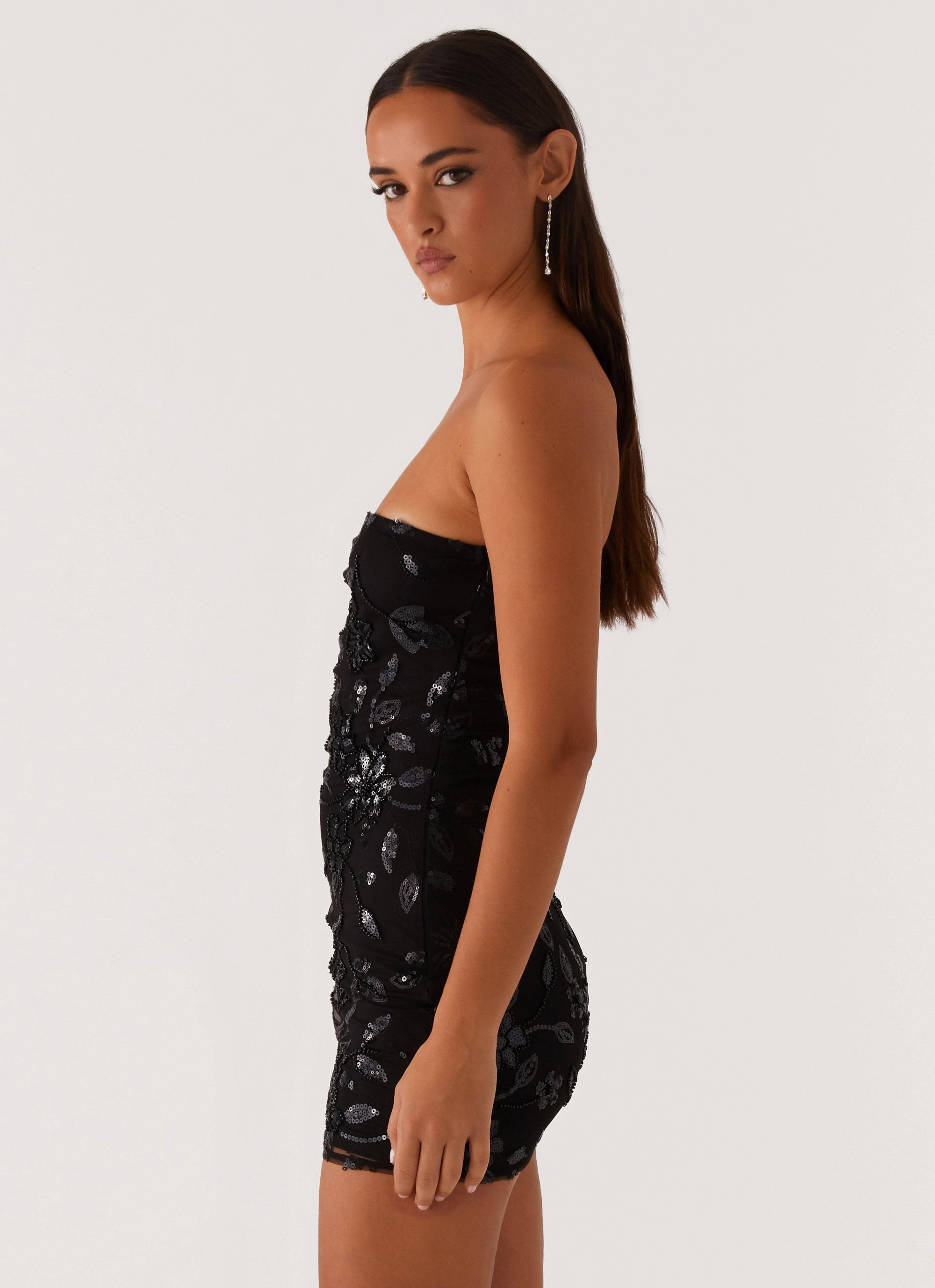 Moorey Beaded Mini Dress - Black Cool Comfort