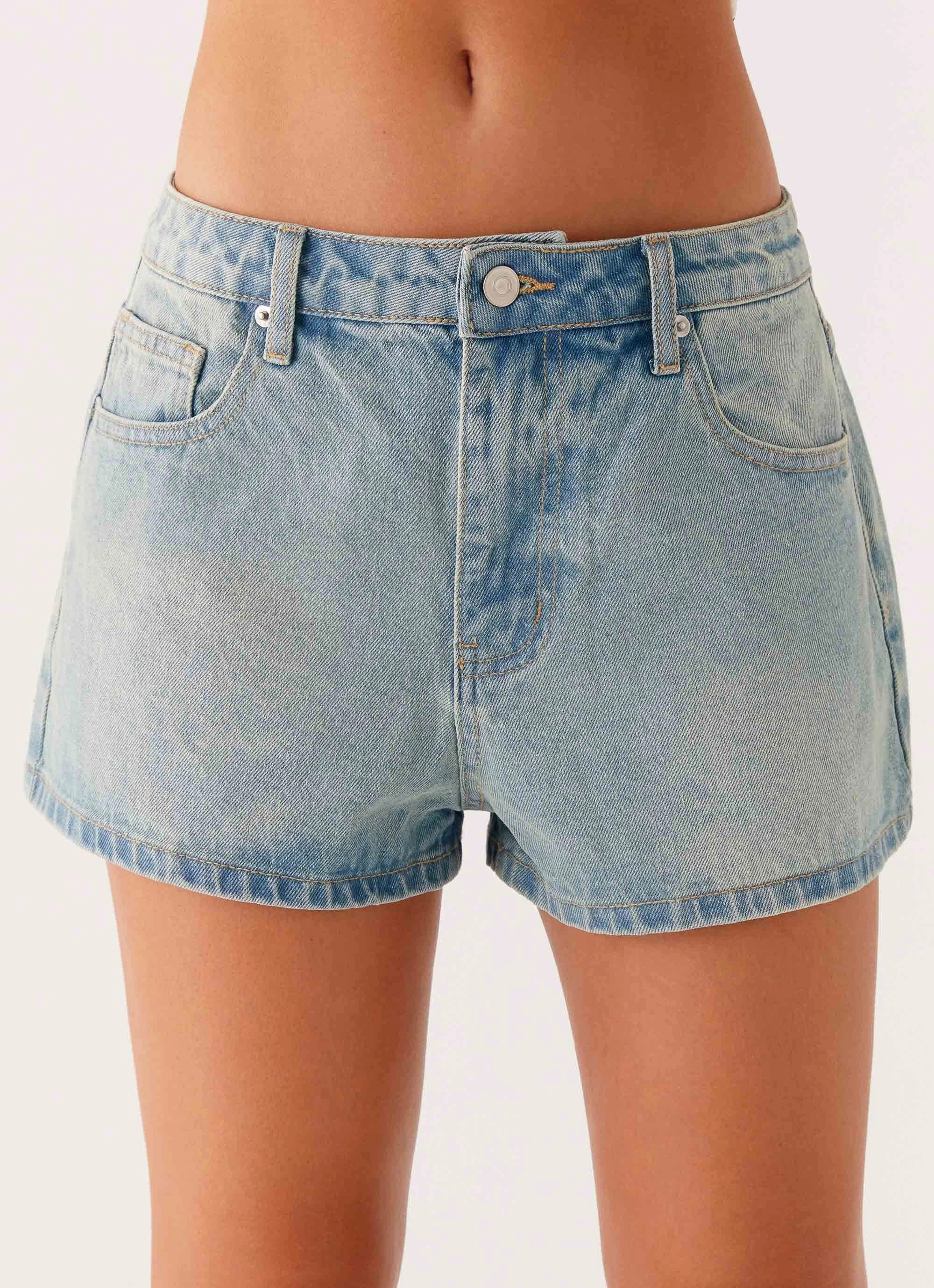 Reflective Trim Options Smart Look Vino Denim Shorts - Vintage Denim