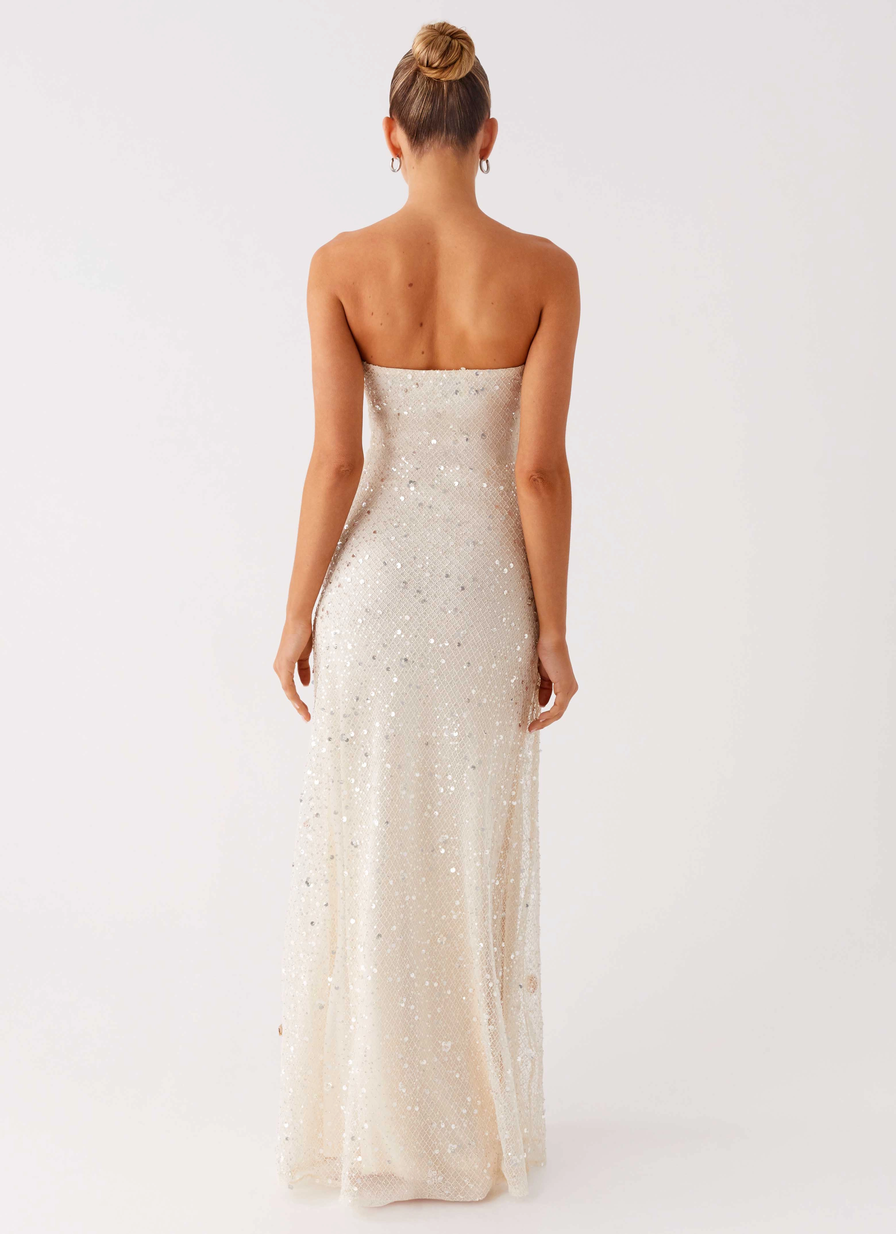 Orelli Shell Sequin Knit Maxi Dress - Ivory Dressy Yet Comfortable