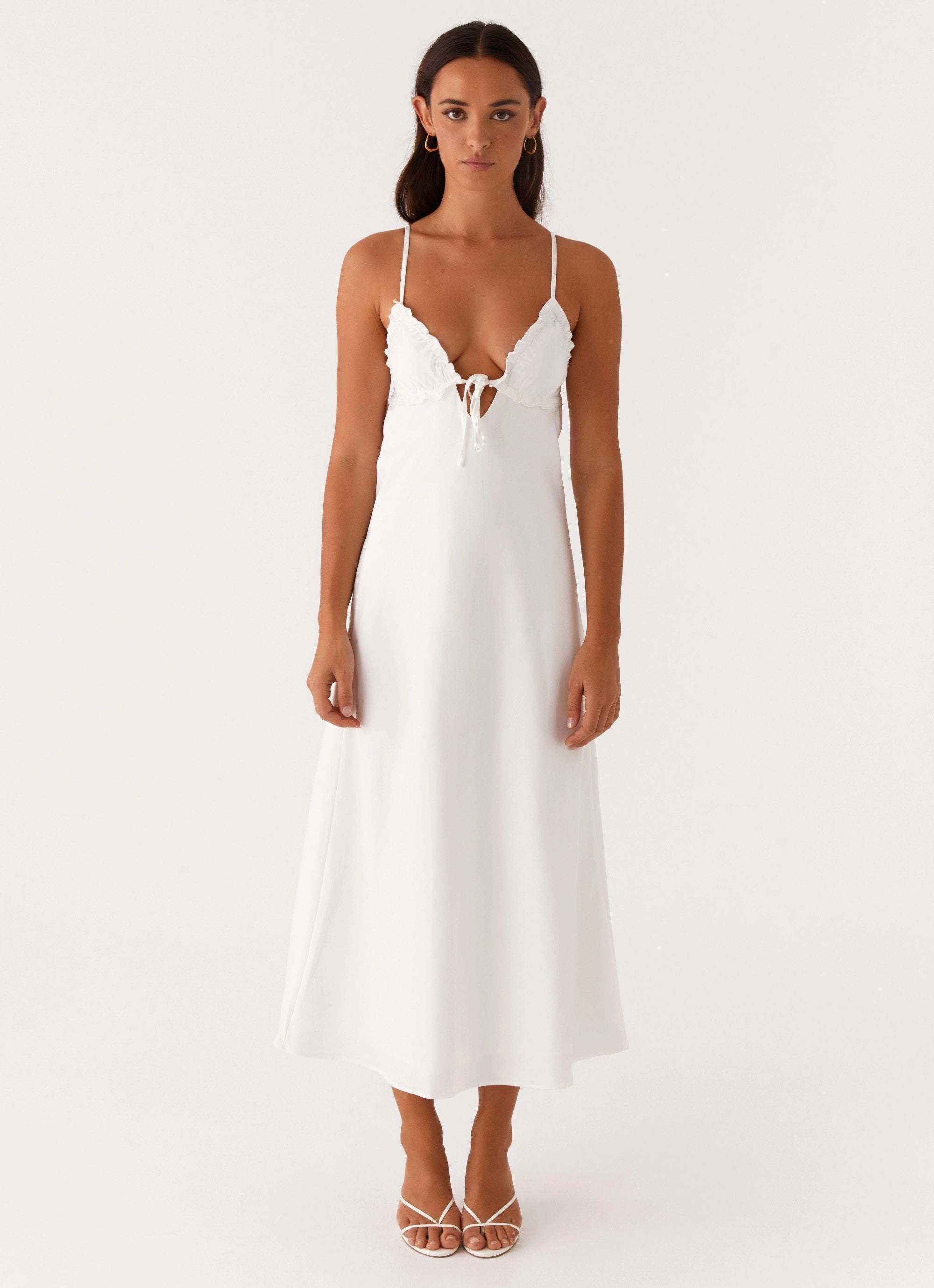 Fall Go Take Note Midi Dress - White