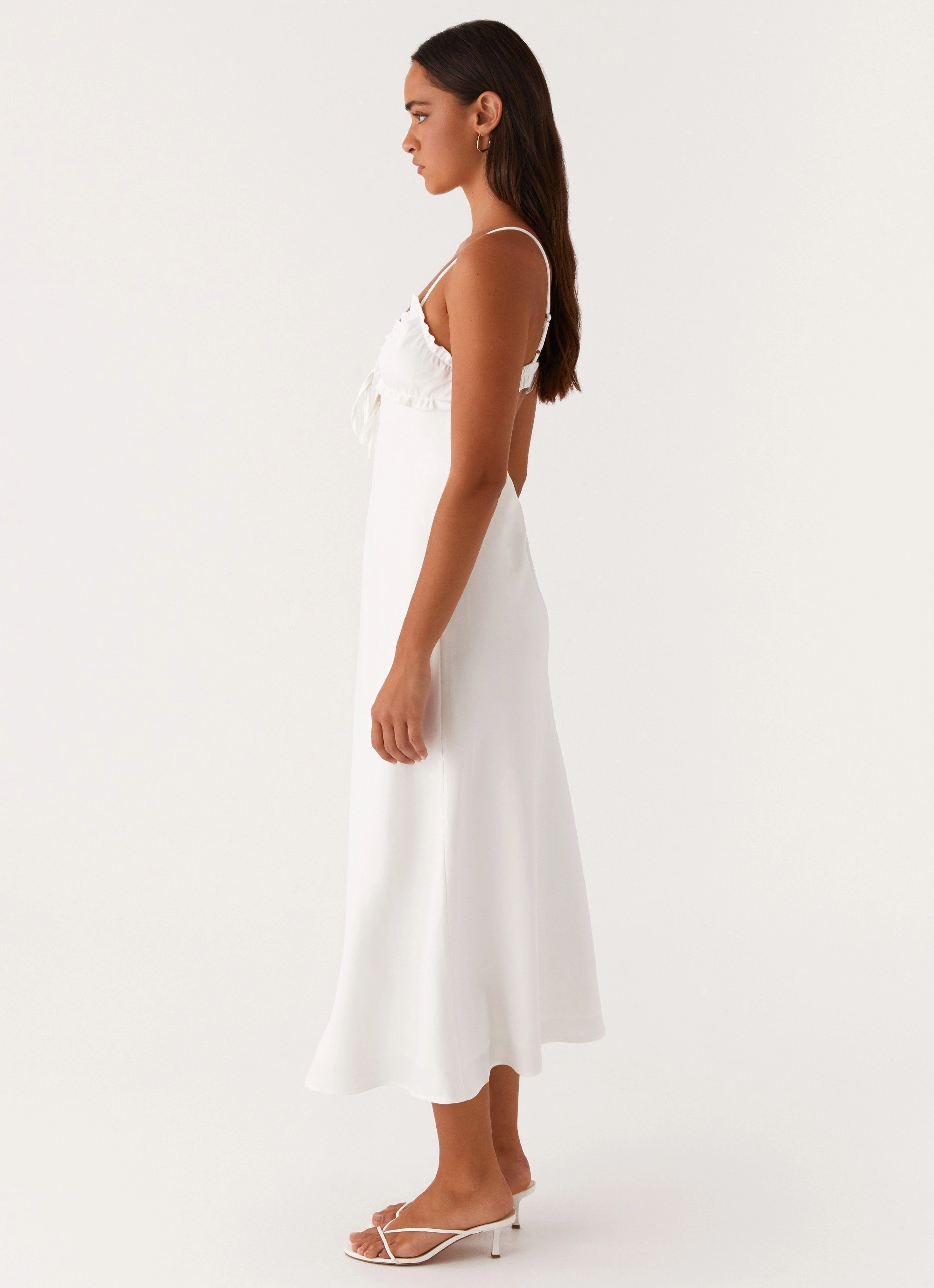 Cozy Vibe Multi Season Take Note Midi Dress - White