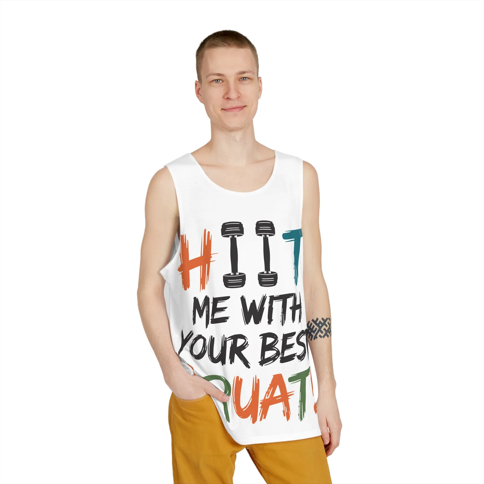 Tank Top: "HIIT Me With Your Best Squat!" Fitness Tee