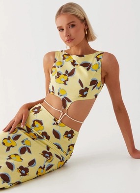 Tailored Style Taryn Cut Out Maxi Dress - Primrose