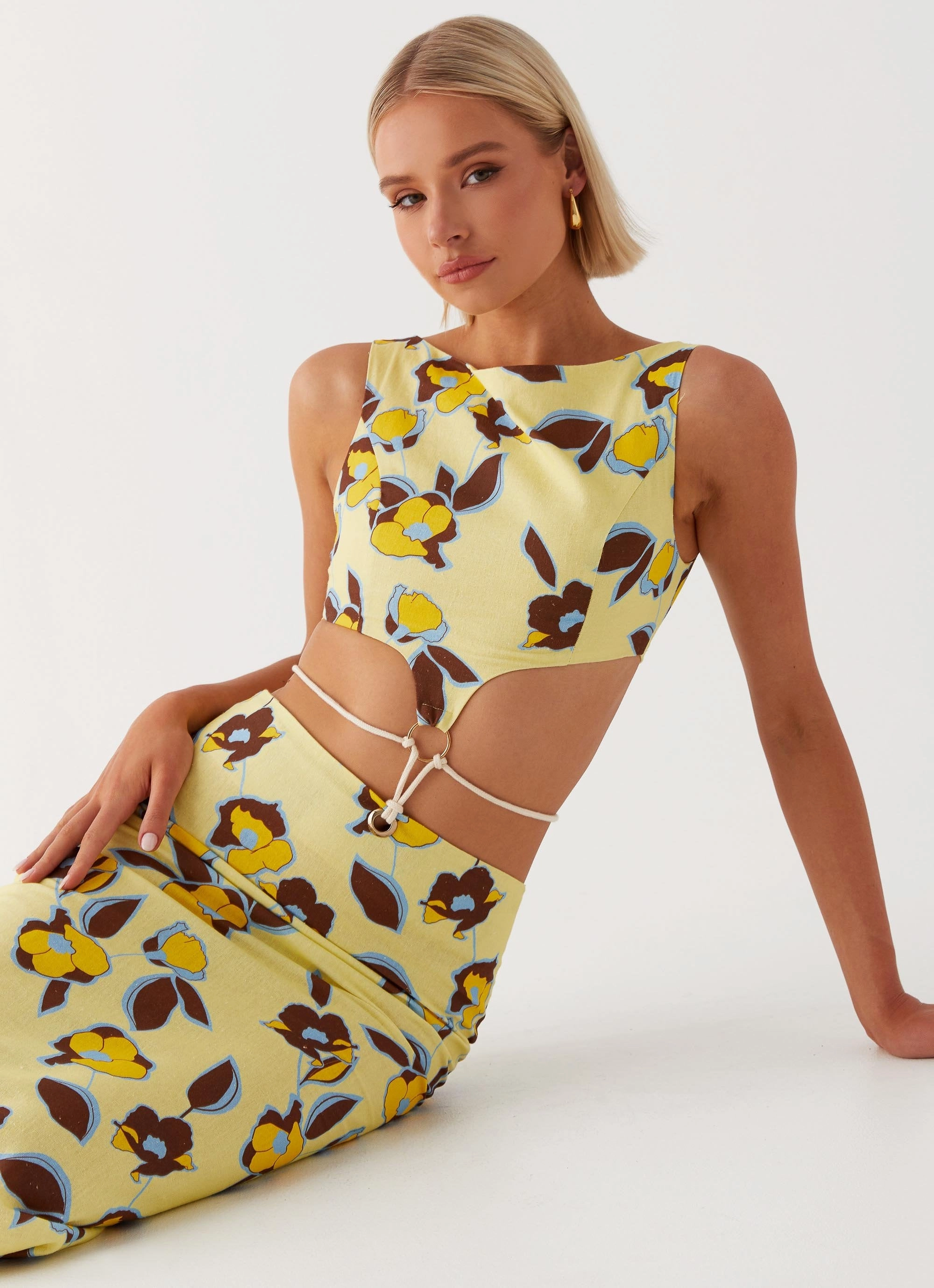 Tailored Style Taryn Cut Out Maxi Dress - Primrose