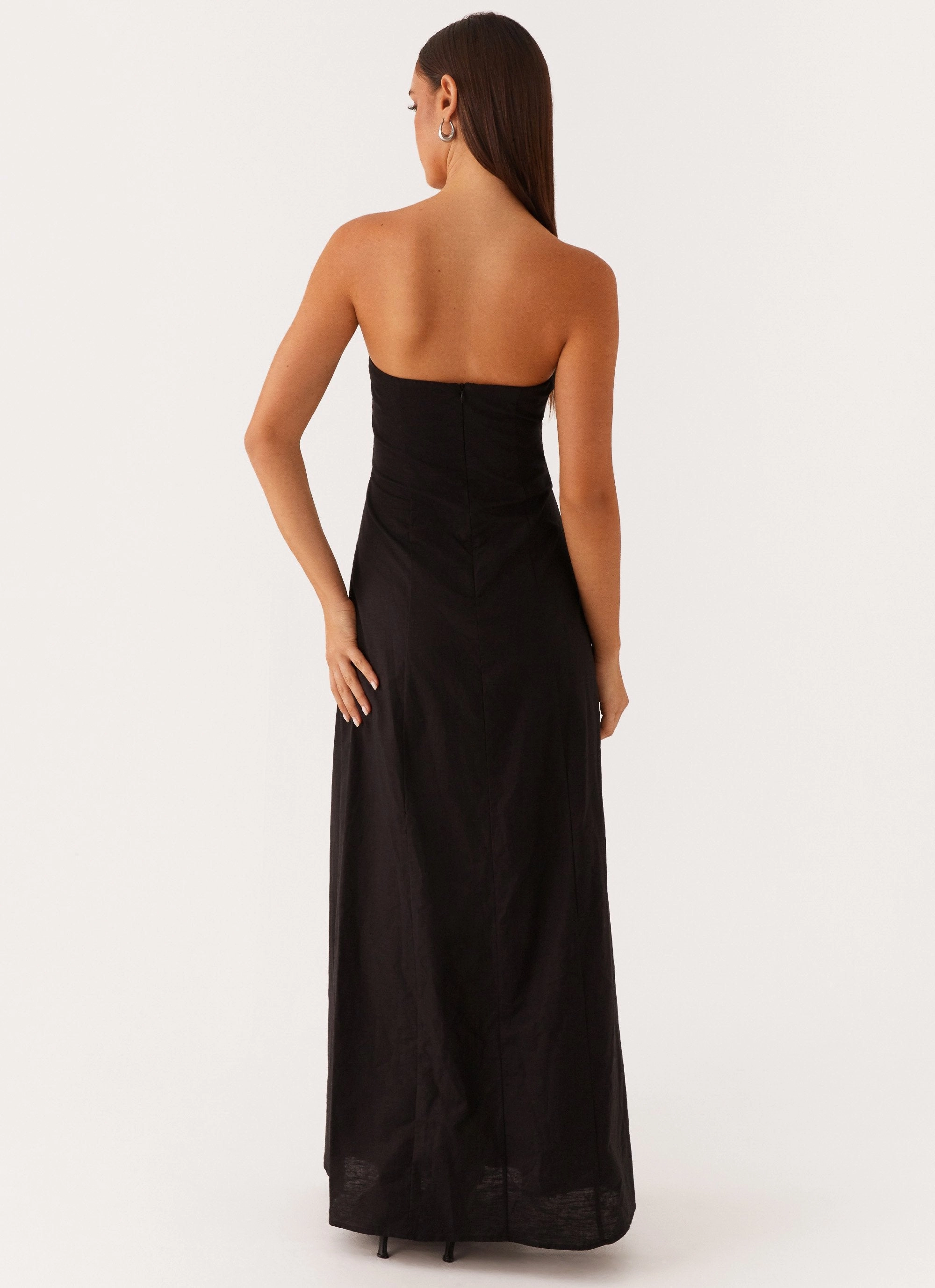 Tayla Linen Maxi Dress - Black countryside Pure Aesthetic