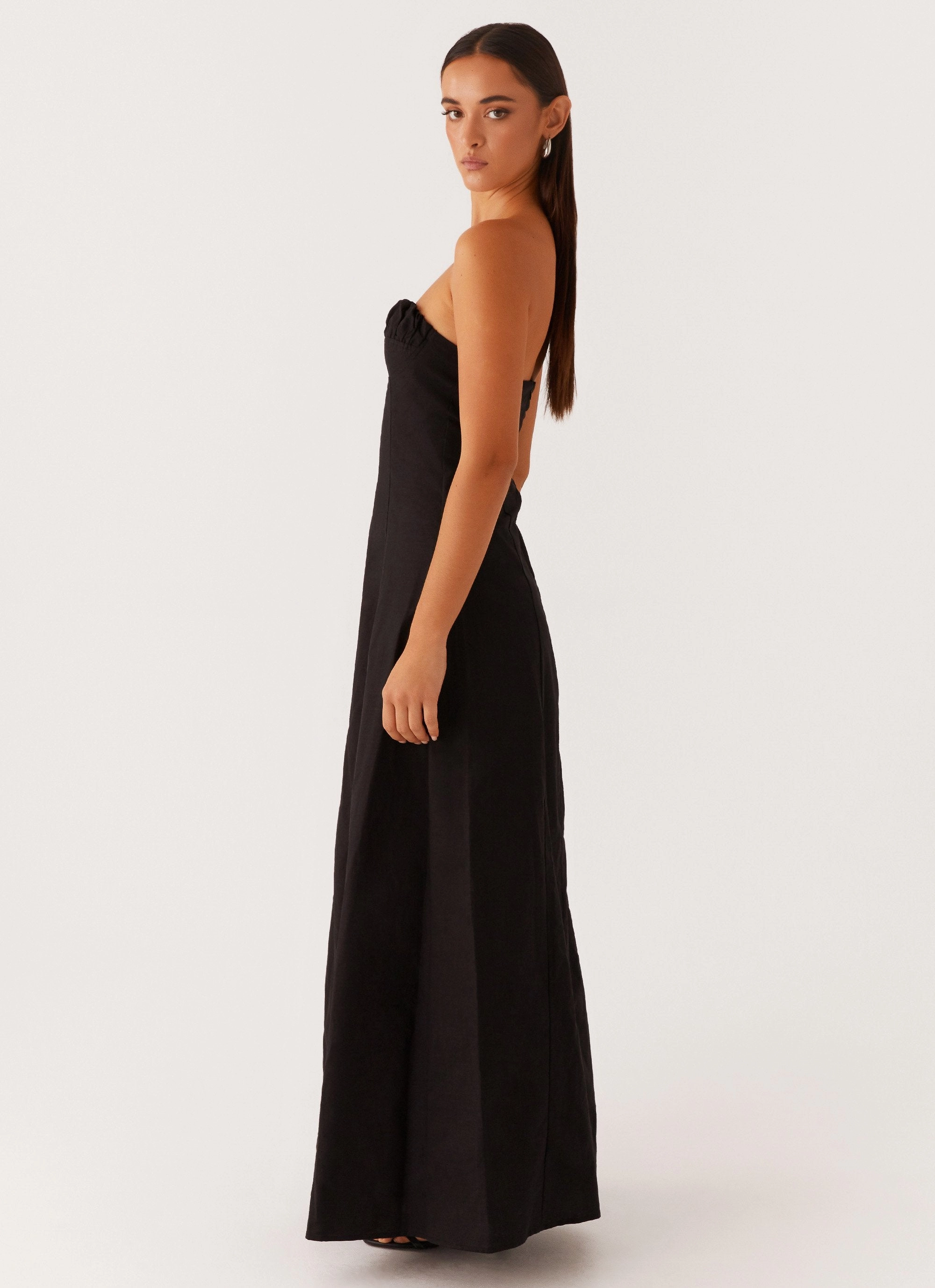 Tayla Linen Maxi Dress - Black SustainableCotton
