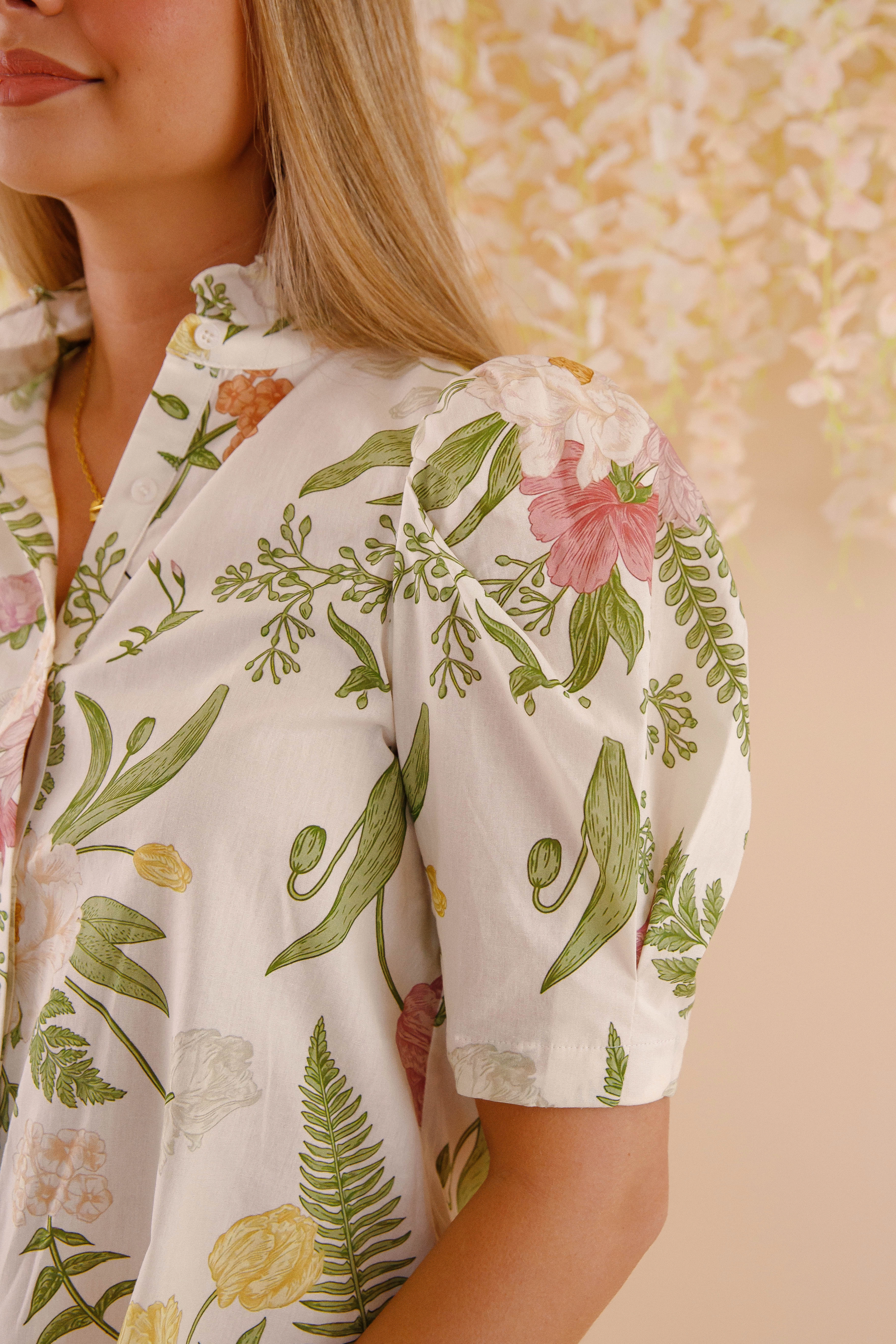 Tapered Cut Elastic Edge Binding RESTOCK: When Friendship Blooms Blouse