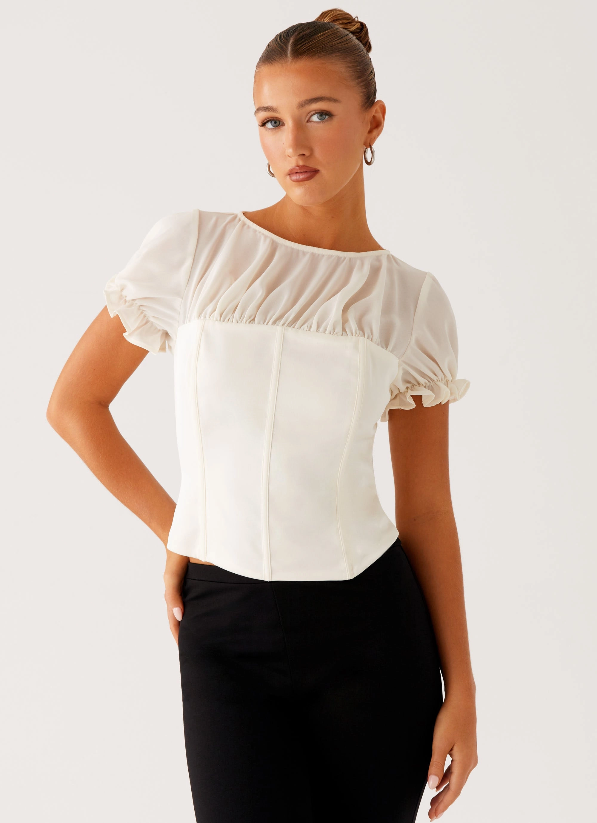 Lightweight Fabric BioBased Fiber Avalee Top - Ivory