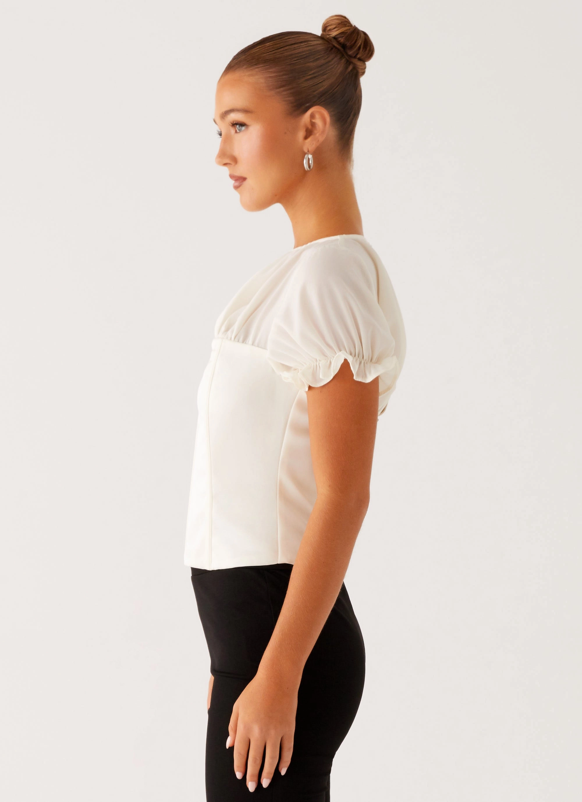 MultiPanel Design Machine Washable Fabric Avalee Top - Ivory