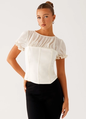 Lightweight Fabric BioBased Fiber Avalee Top - Ivory