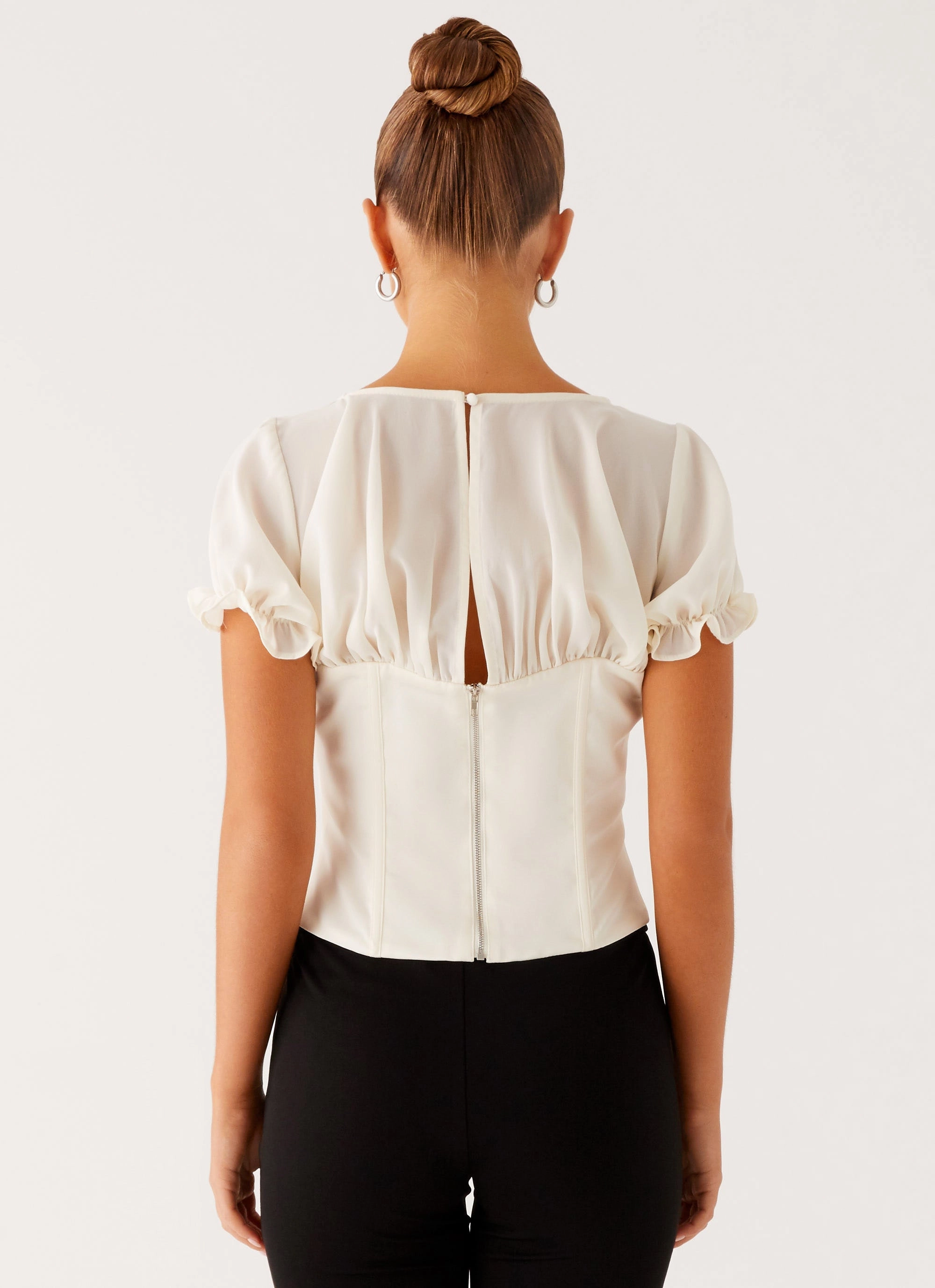 Flexible Waistband Adaptation Avalee Top - Ivory