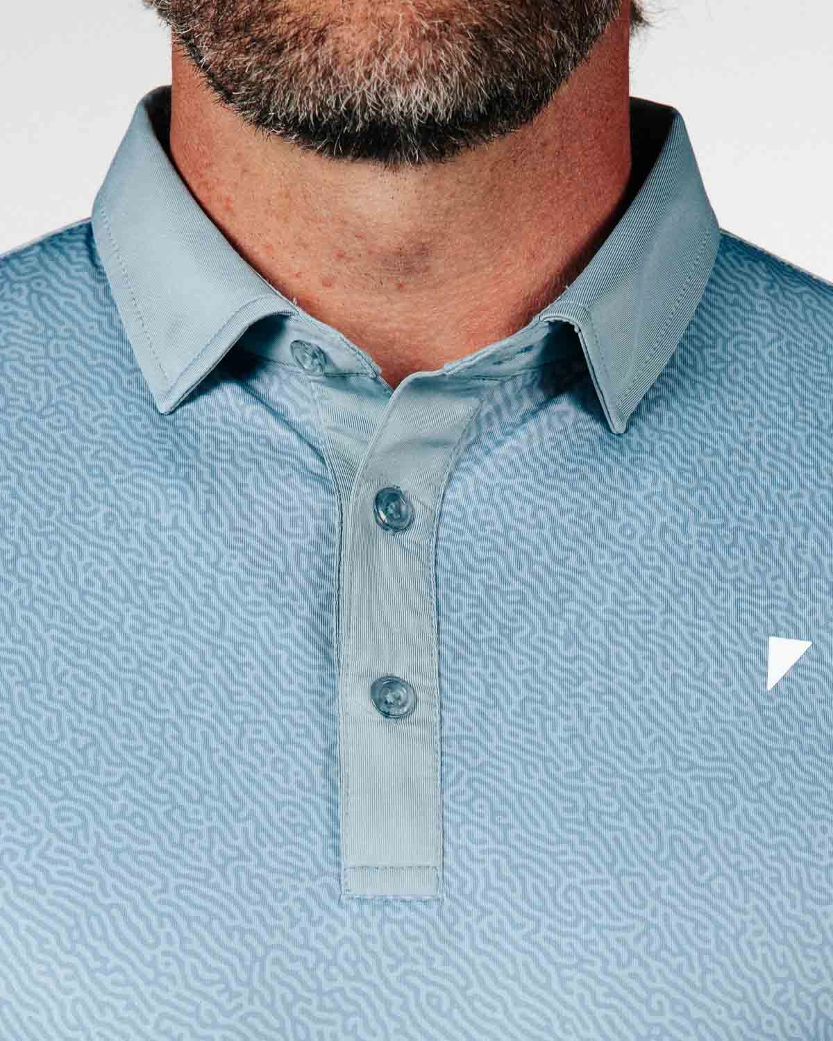 Elegant Cut AllPurpose Design Storm Blue Maze Classic Polo