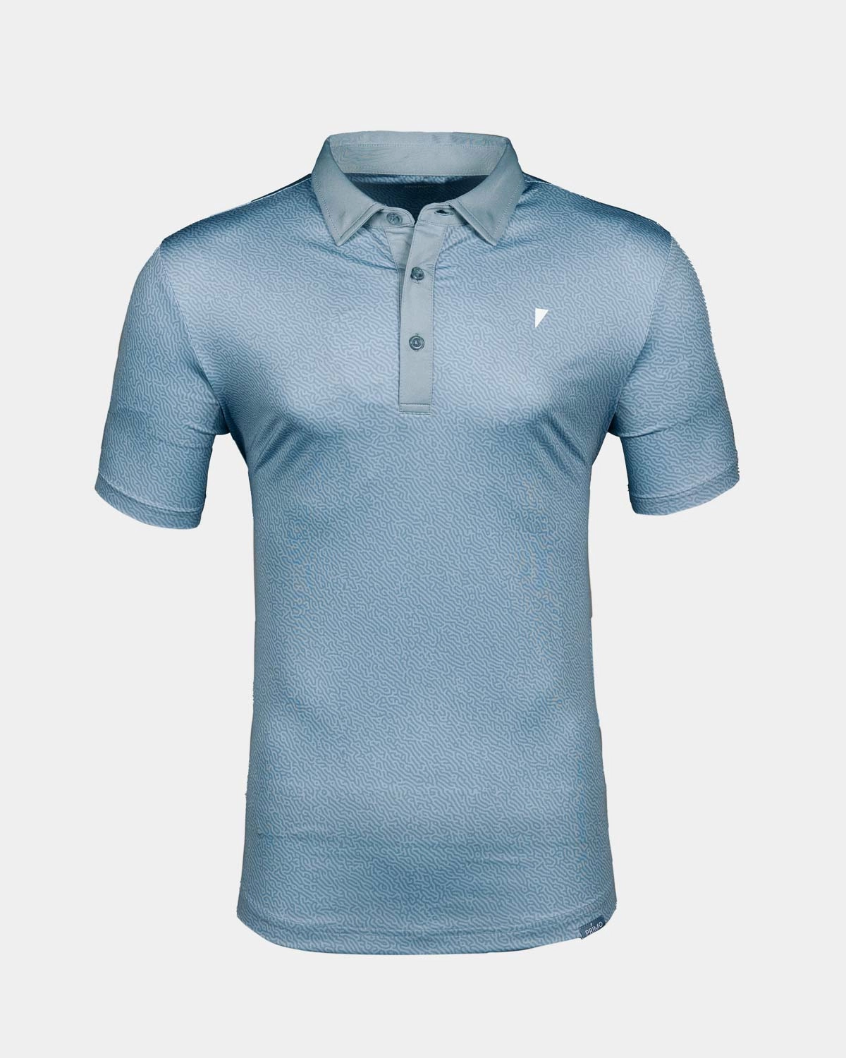 DoubleLayered Collar CompressionFit Storm Blue Maze Classic Polo