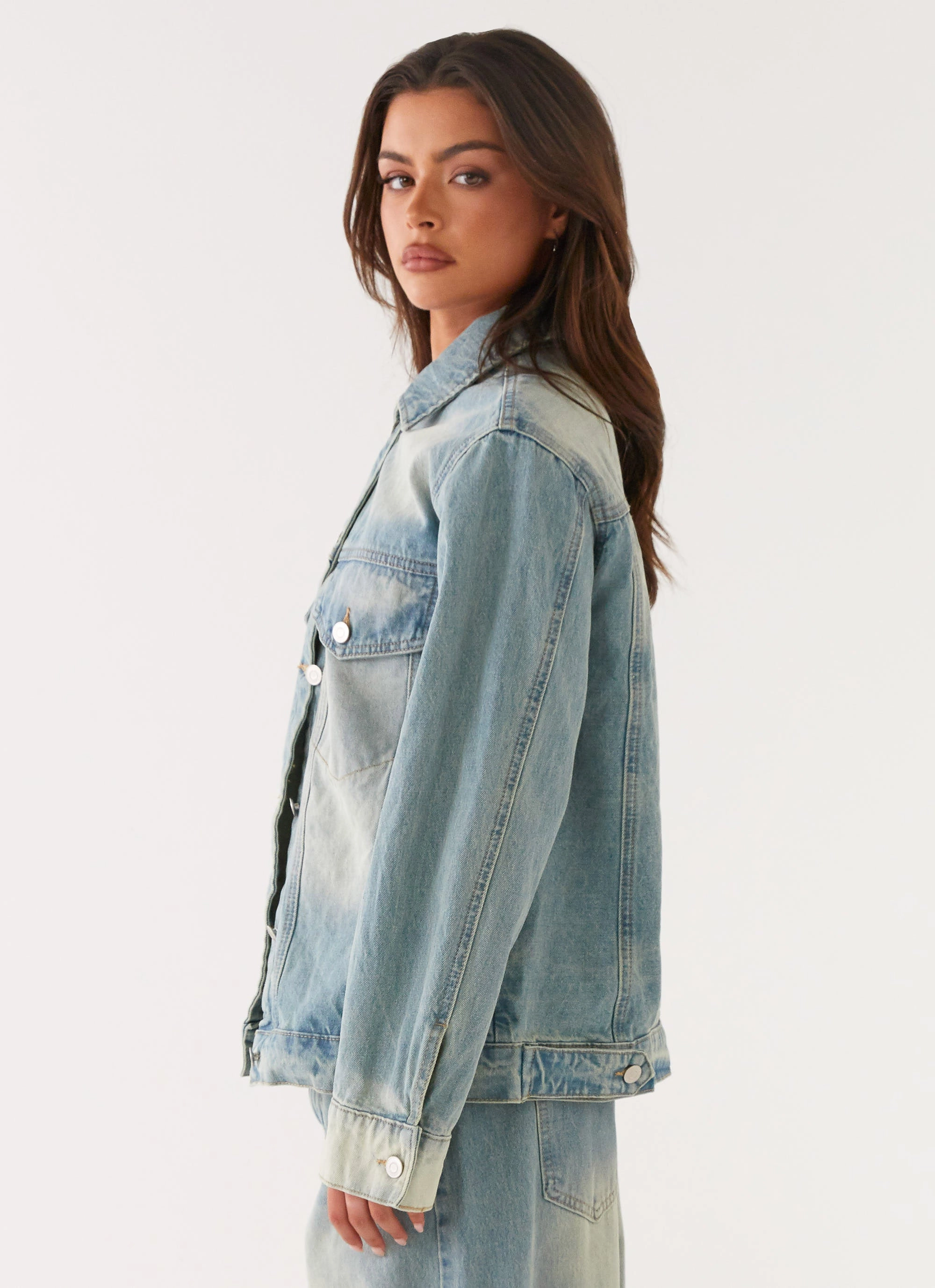 Casual Chill Look Maxwell Denim Jacket - Washed Blue