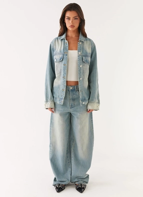 Maxwell Denim Jacket - Washed Blue All weather