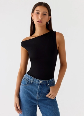 Fashionable Tank LightweightMaterial No Answer Bodysuit - Black