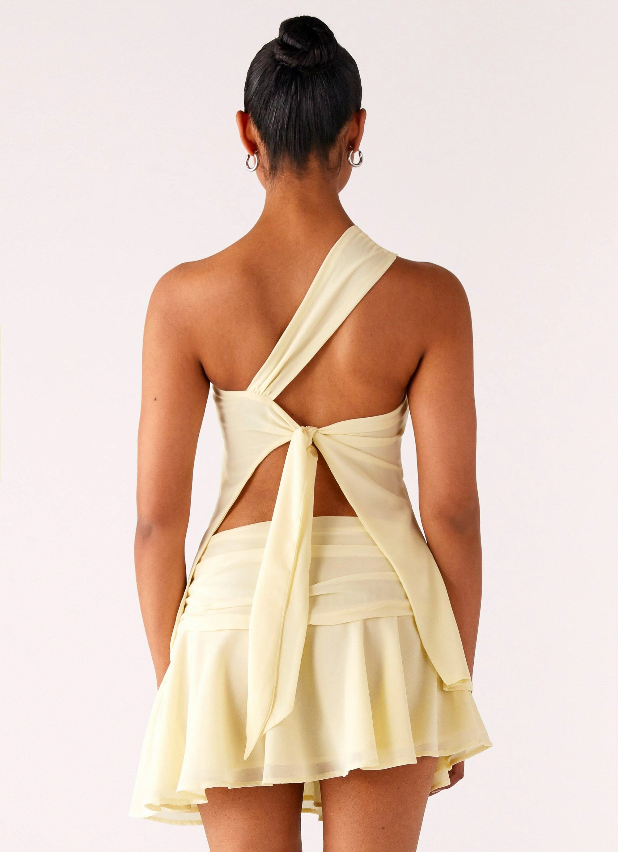 Delight Me Asymmetrical Top - Yellow Breathable mesh lining Summer Style