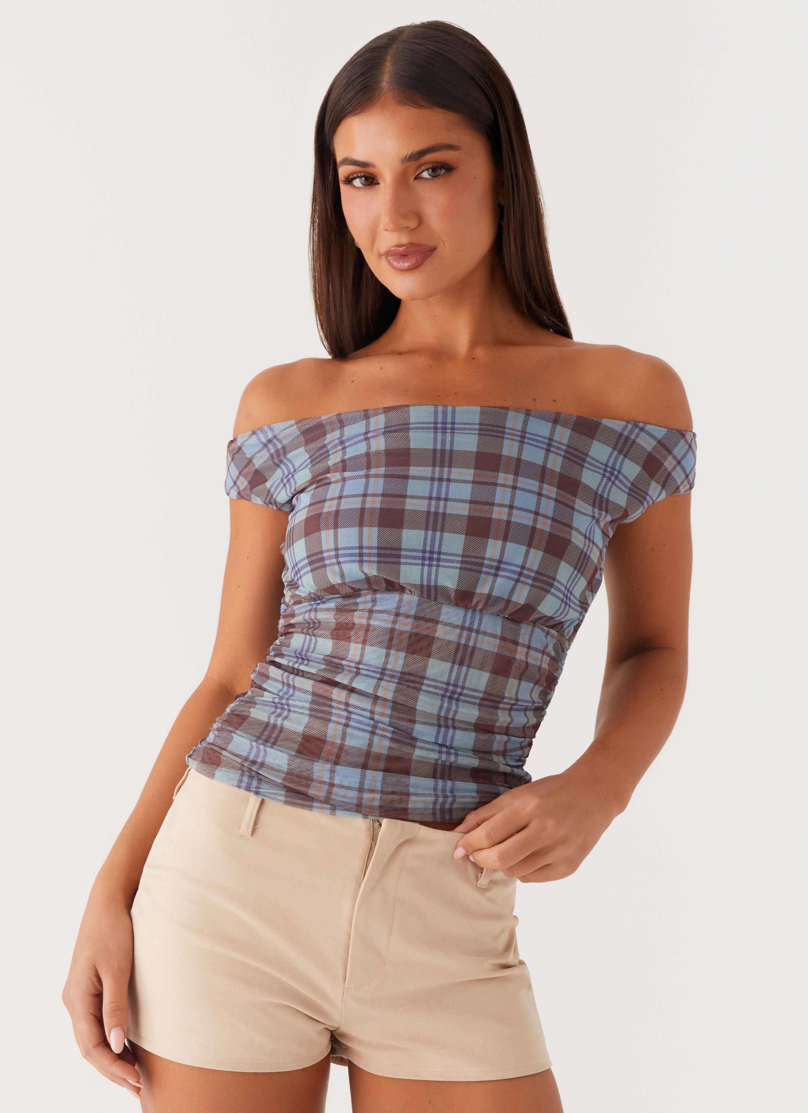 ReinforcedStitching Zahli Off Shoulder Top - Shoreline Check