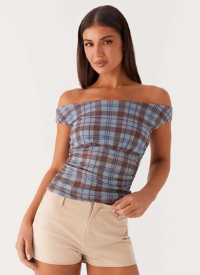 ReinforcedStitching Zahli Off Shoulder Top - Shoreline Check