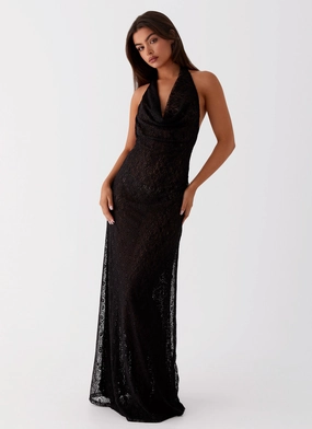 Tempest Cowl Neck Maxi Dress - Black Studio Style
