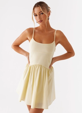 Daily Mood Relax Tones Tesoro Mio Mini Dress - Yellow