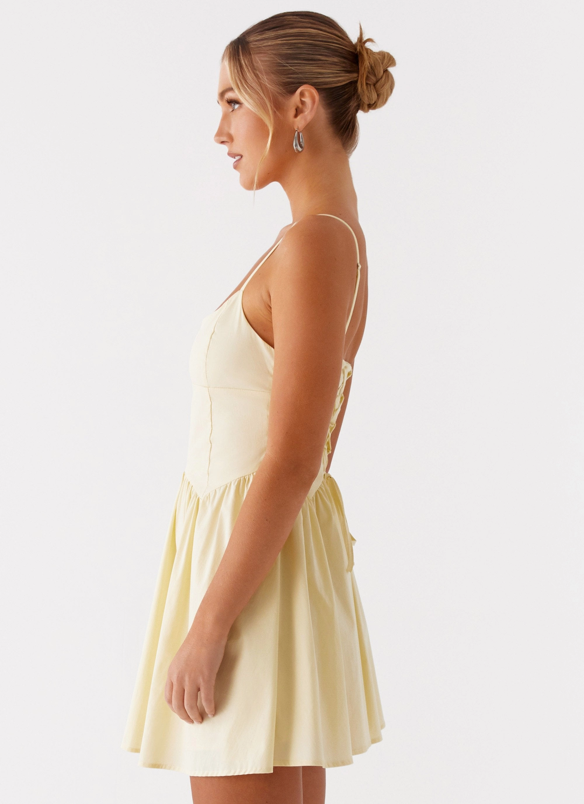 Tesoro Mio Mini Dress - Yellow Smart Waistband Fit Tailored Cut