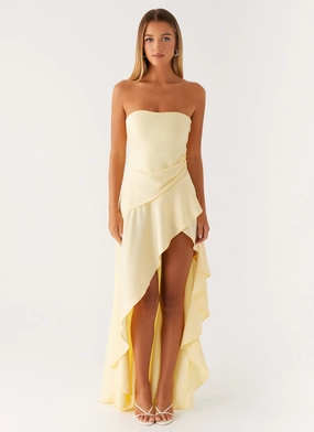 Urban Minimalism Bodie Maxi Dress - Pastel Yellow
