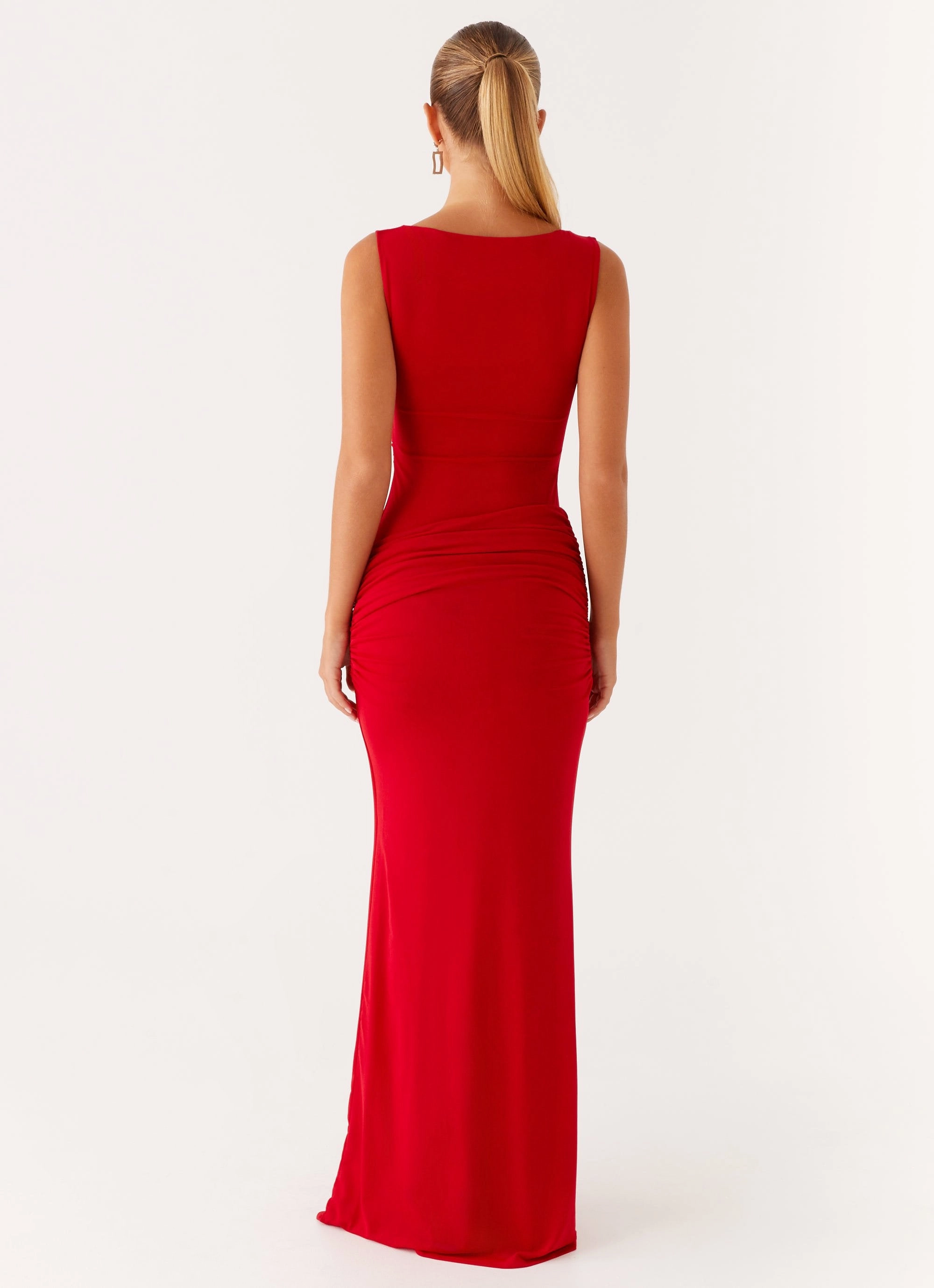 Missy Maxi Dress - Red Front Ruffle Travel Staple