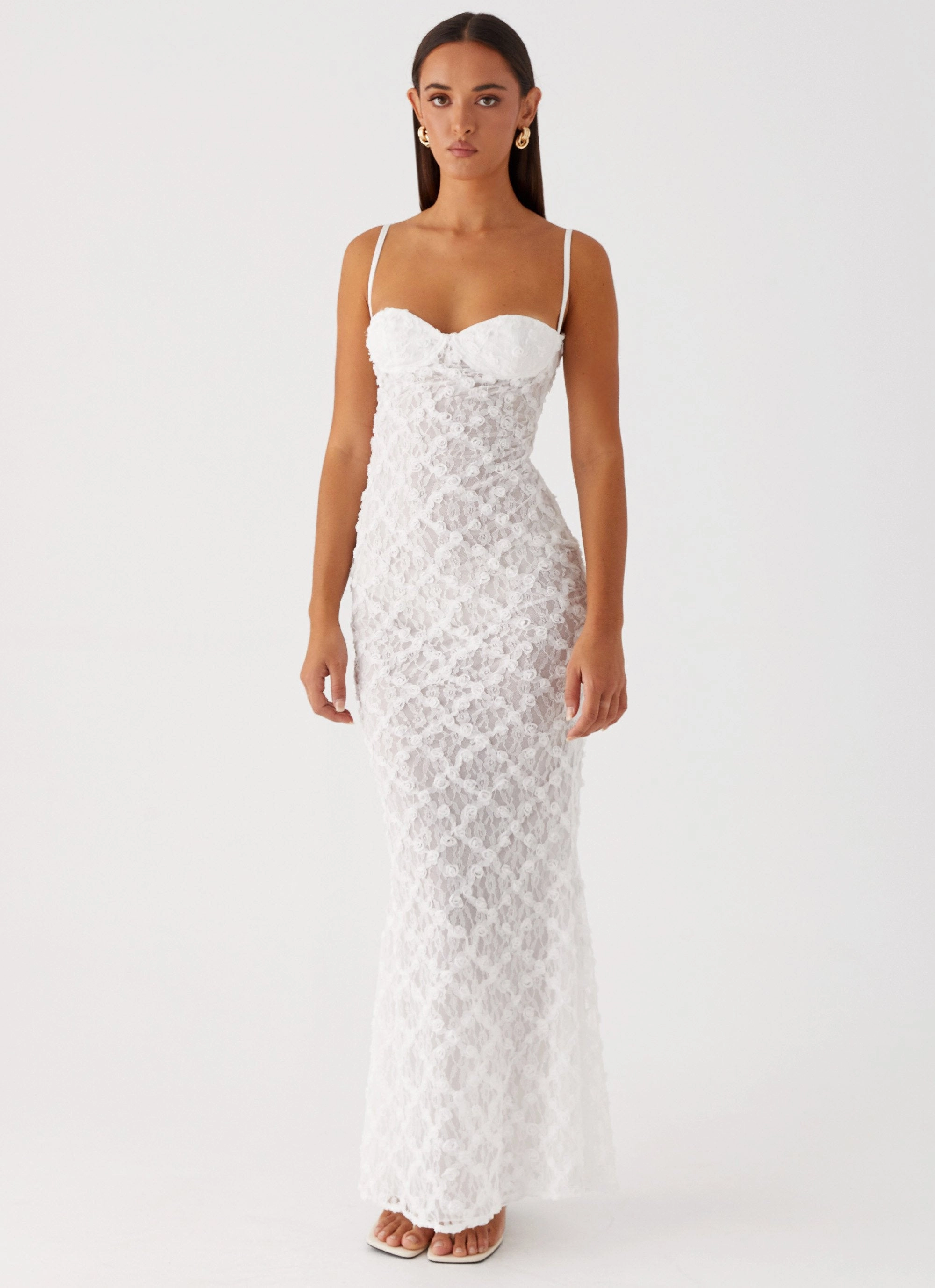 That Girl Maxi Dress - White Texture Play