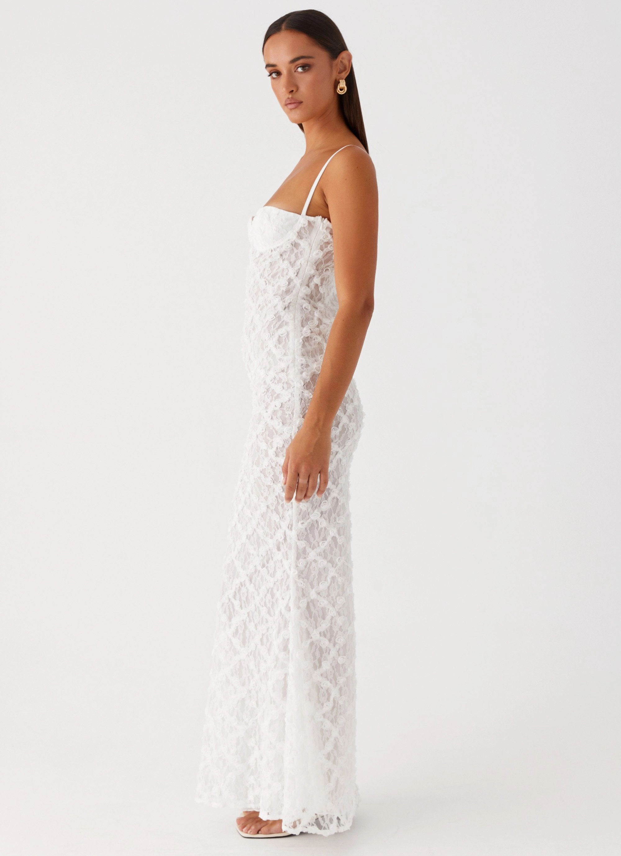 Shiny-Lining Chic Layered Wear That Girl Maxi Dress - White